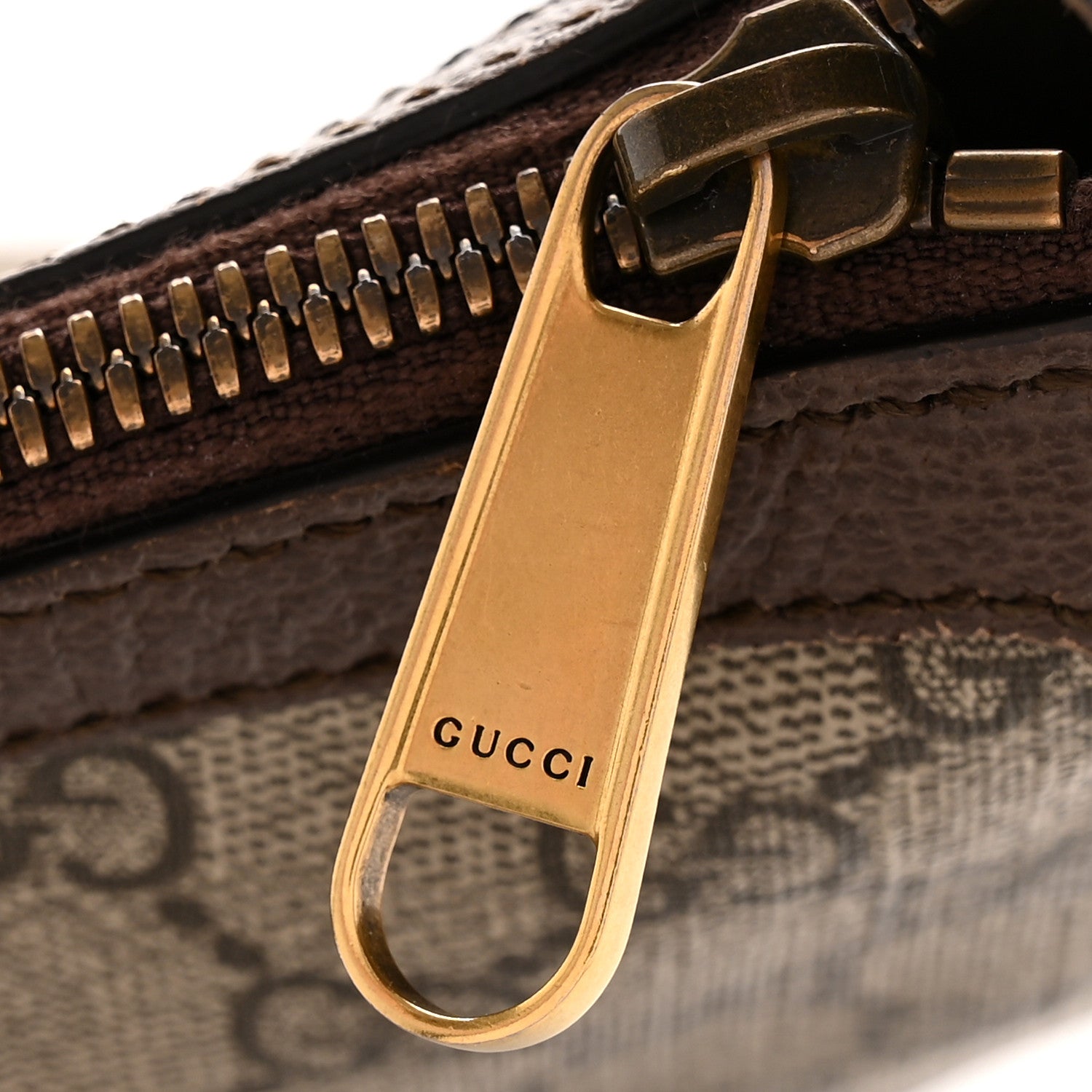 GG Supreme Monogram Web Small Ophidia Half Moon Hobo Brown