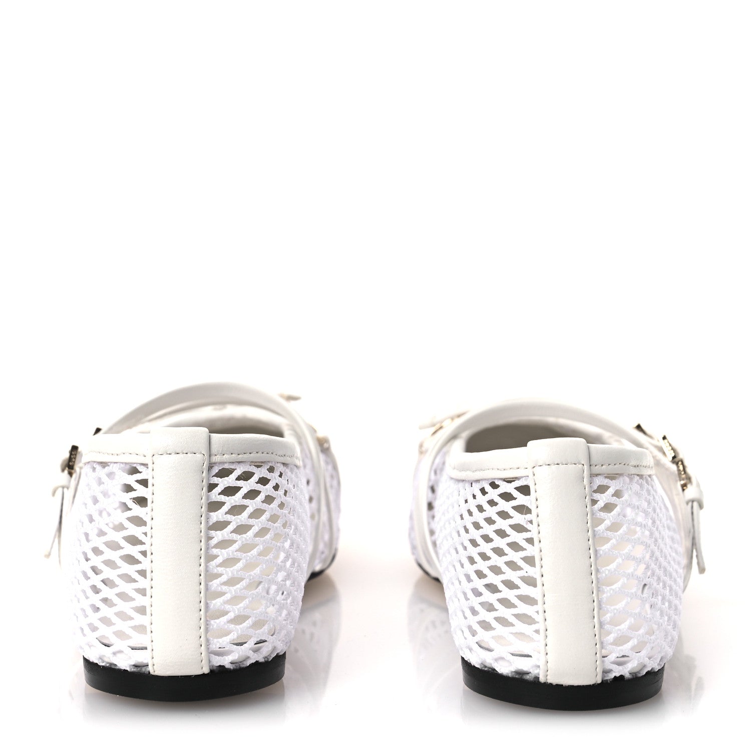 Video Net Nappa Horsebit Ballerina Flats 38.5 Great White