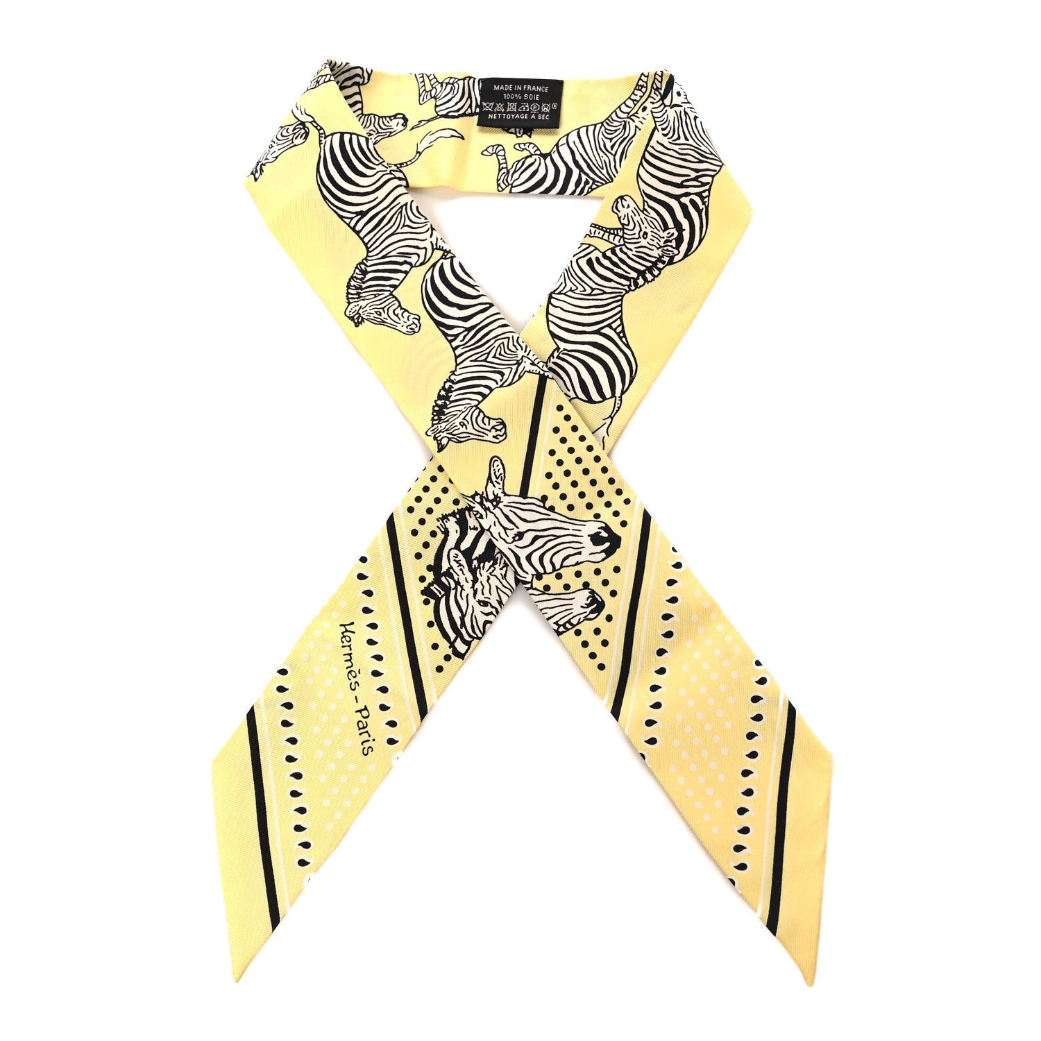 Silk Les Zebres Twilly Jaune Soufre Black