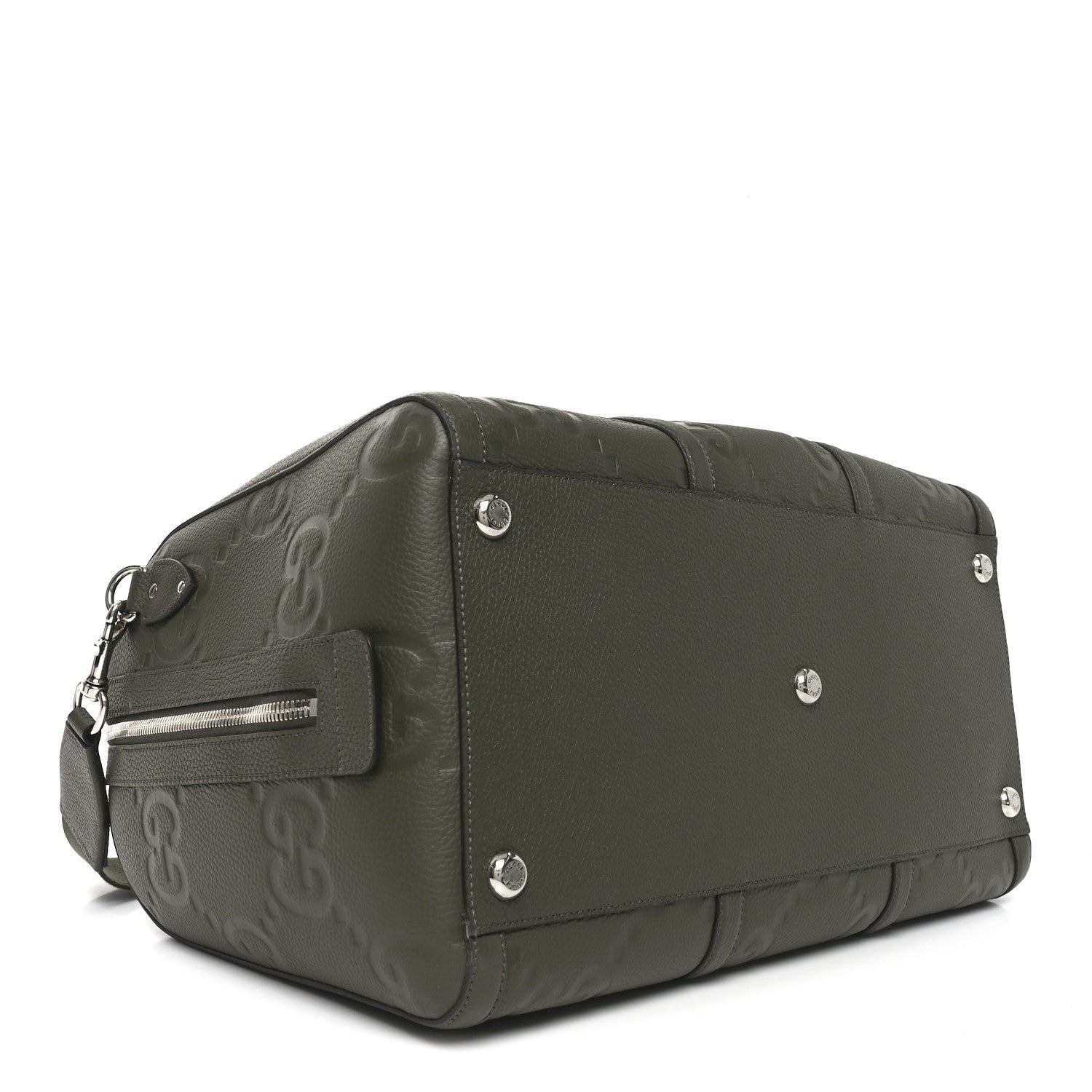 Piuma Calfskin Jumbo GG Embossed Large Duffle Bag Dark Vintage Olive