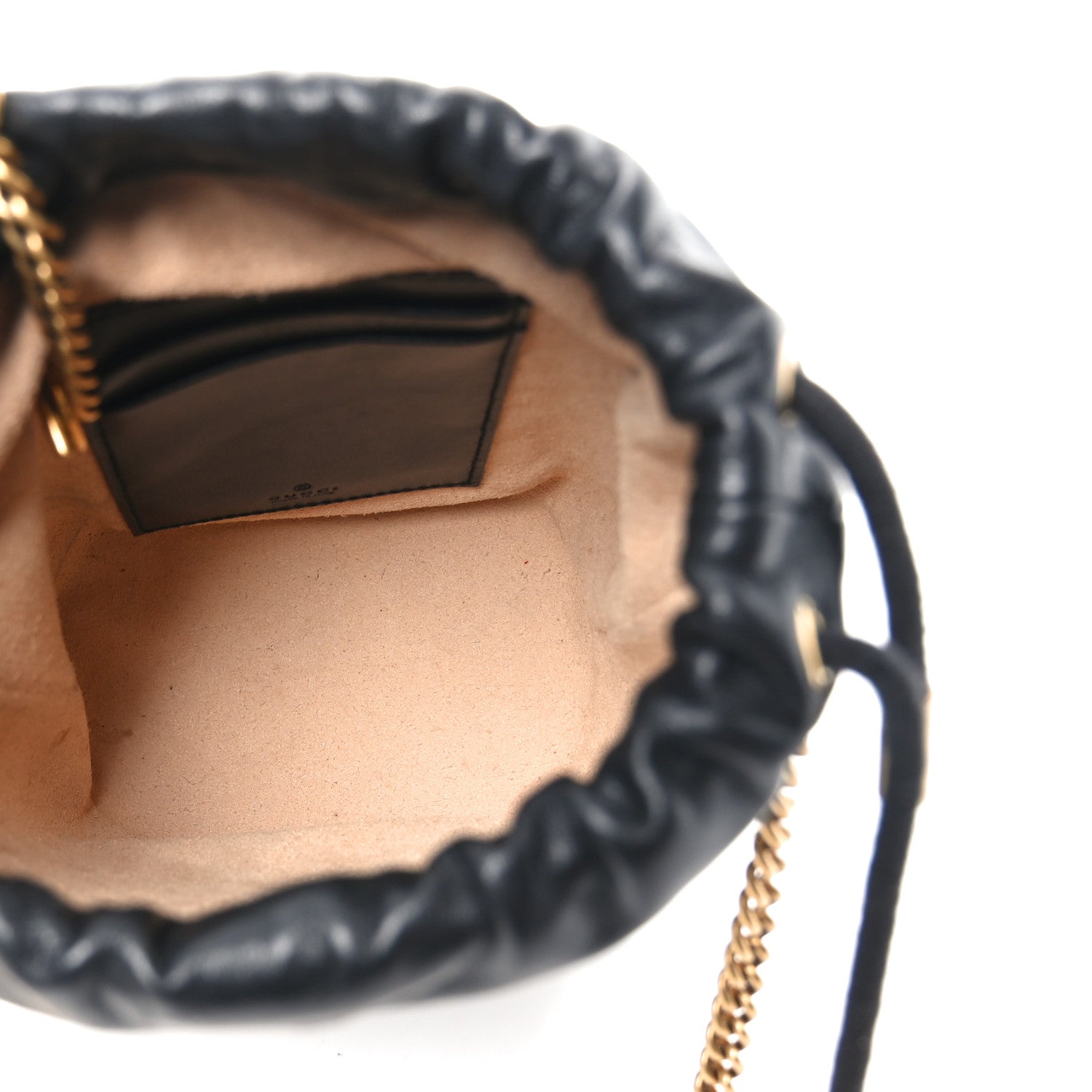 Calfskin Matelasse Mini GG Marmont 2.0 Bucket Bag Black