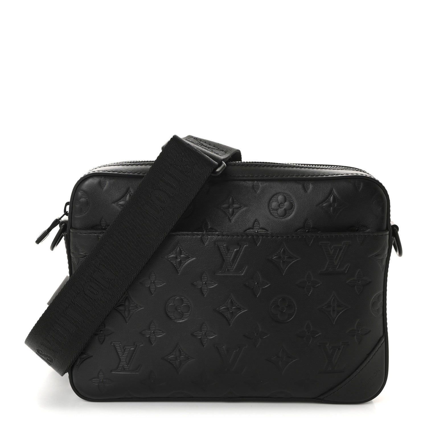 Calfskin Monogram Shadow Duo Messenger Black