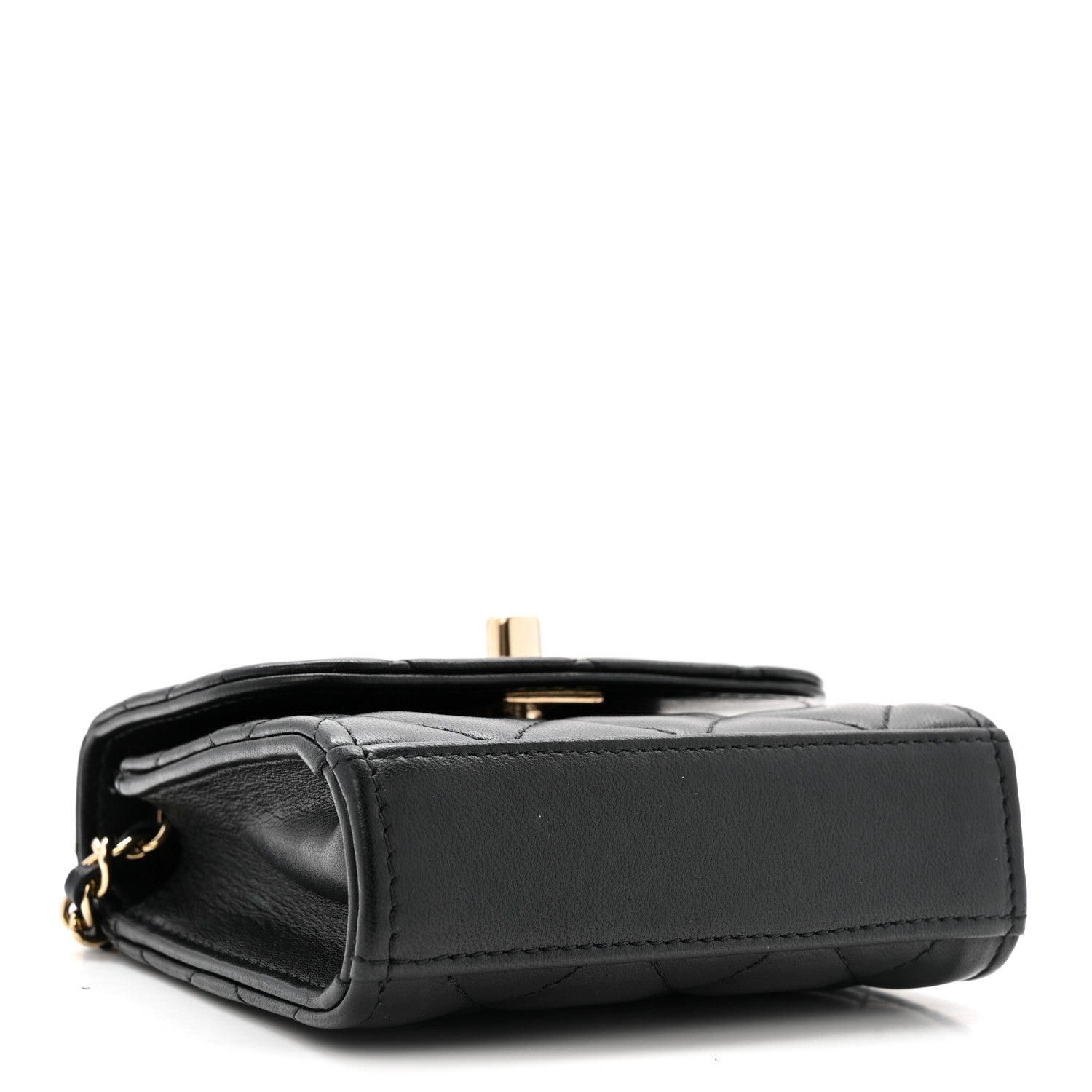Lambskin Quilted Mini Trendy CC Clutch With Chain Black