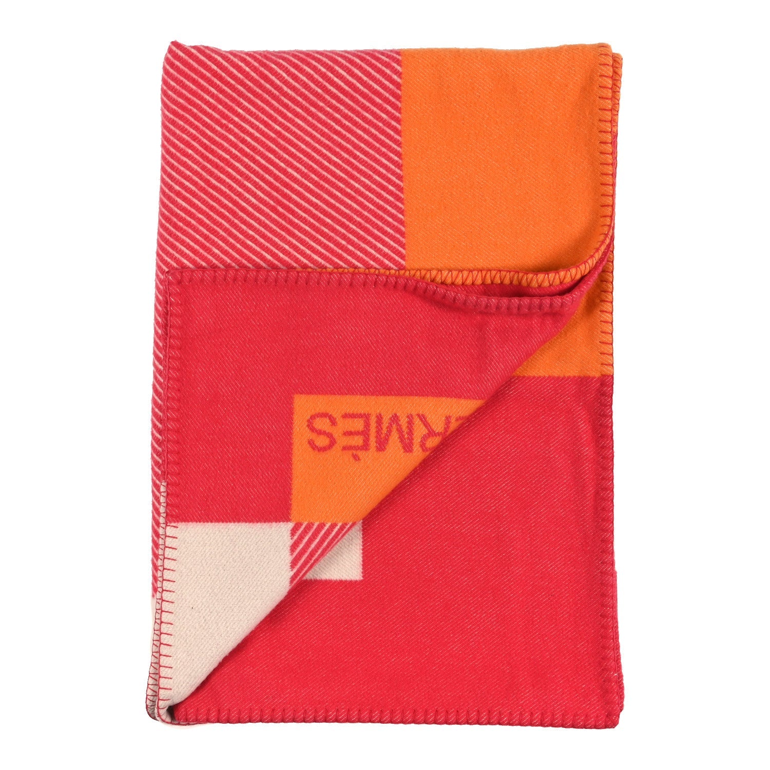 Wool Cashmere H Riviera Blanket Terracotta