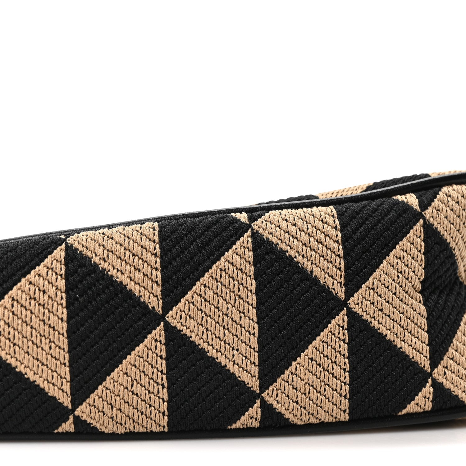 Jacquard Calfskin Triangolo Symbole Embroidered Mini Triangle Double Bag Black Corda