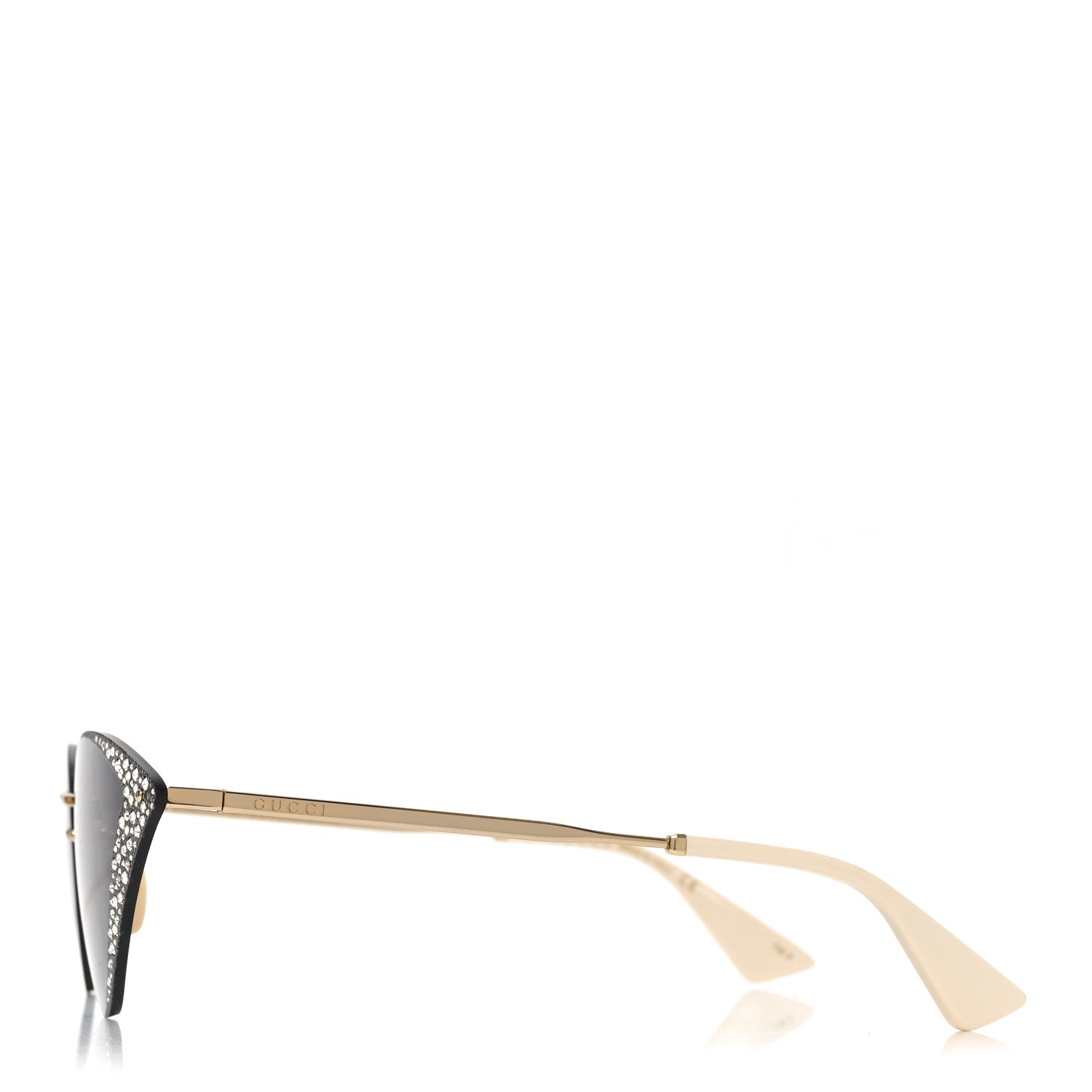 Metal Crystal Geometrical Frame Sunglasses GG0898S Silver Gold