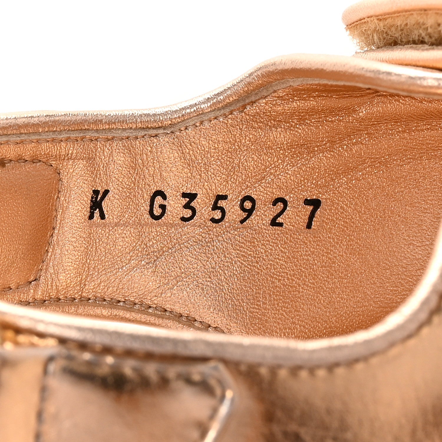 Metallic Laminated Calfskin Velcro Dad Sandals 36 Golden
