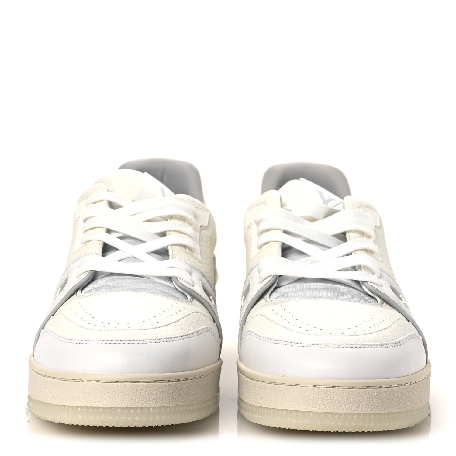 Calfskin Mens LV Trainer Sneakers 10 White
