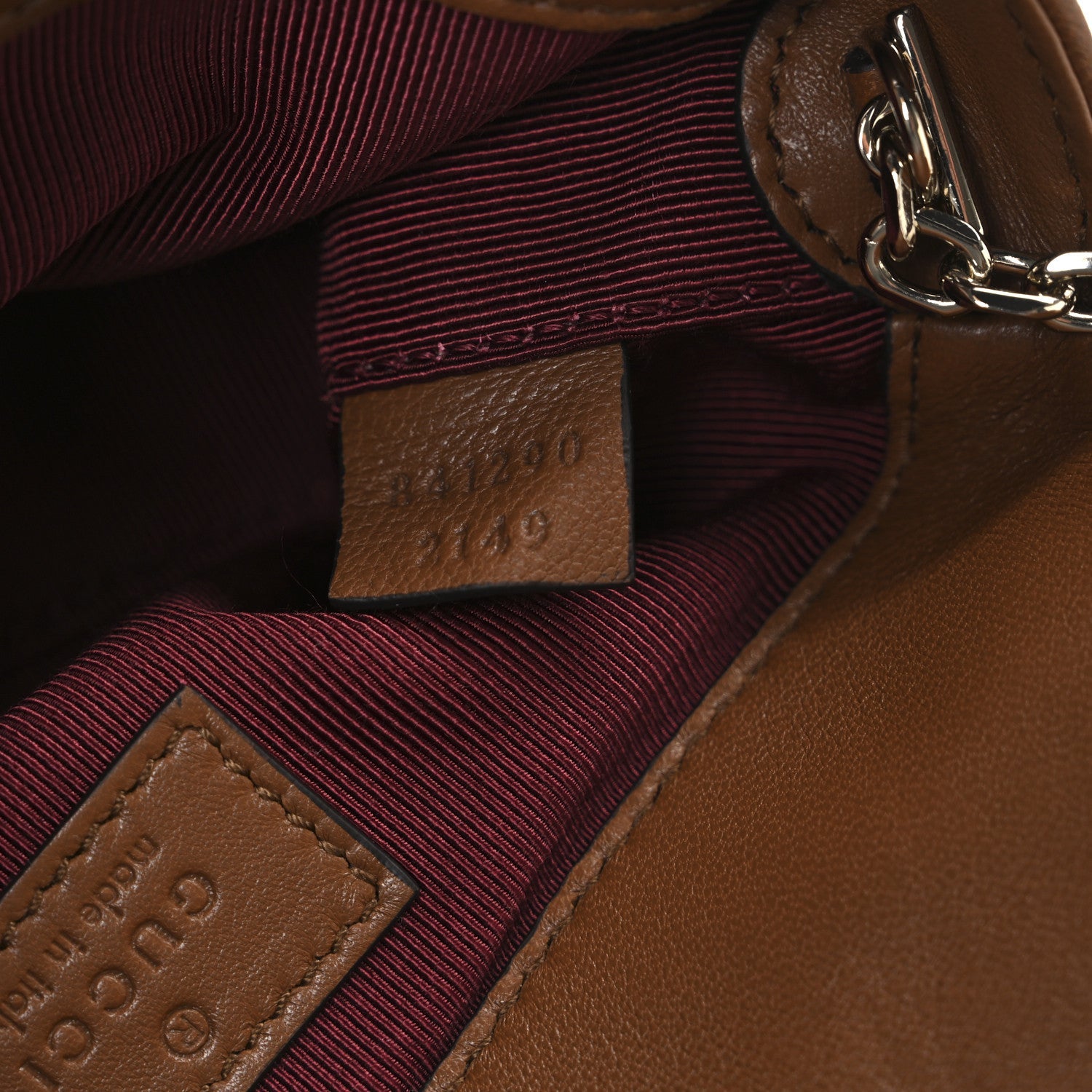 Lambskin Matelasse Mini GG Marmont Shoulder Bag Brown