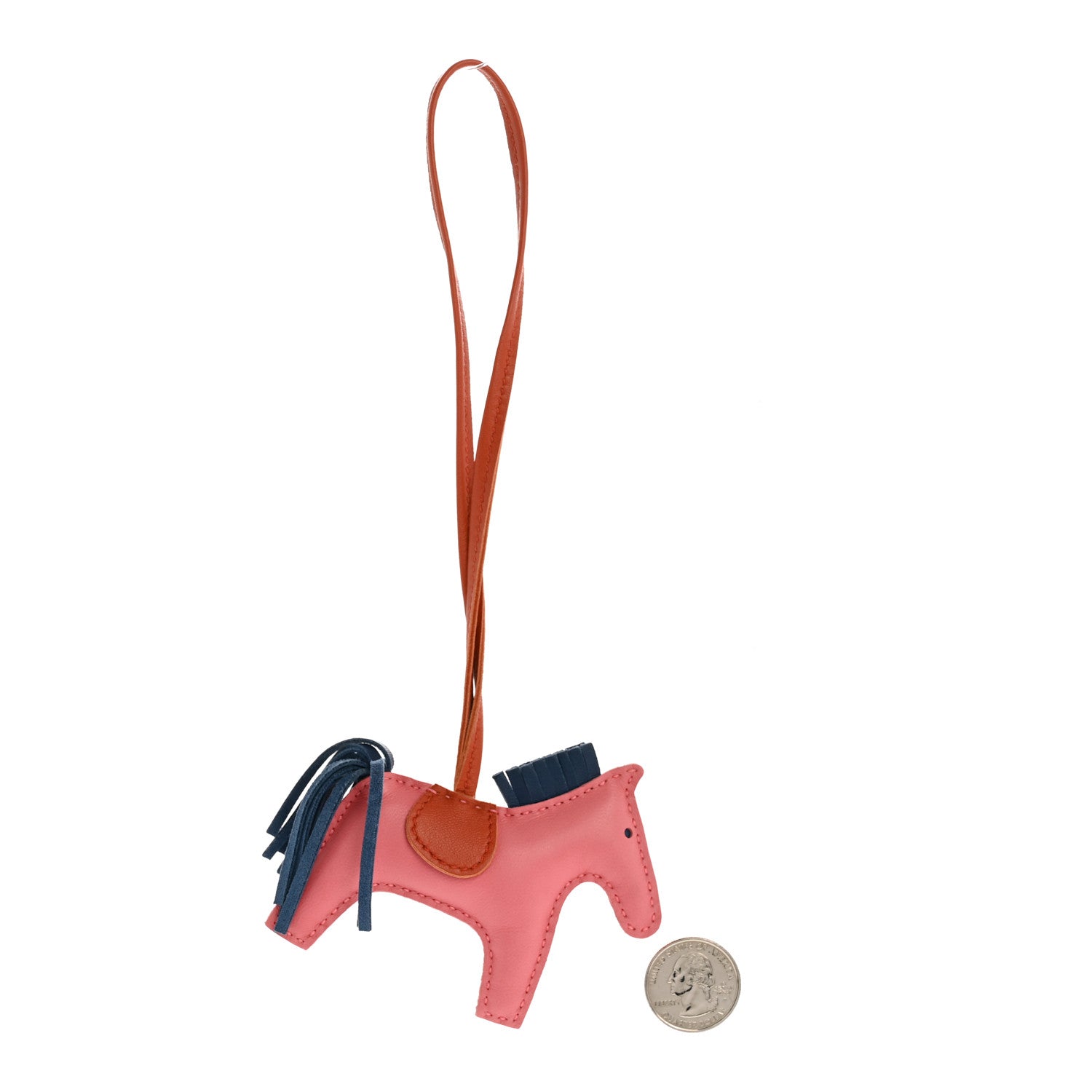Milo Lambskin Grigri Rodeo Bag Charm PM Rose Azalee Cornaline Bleu De Malte