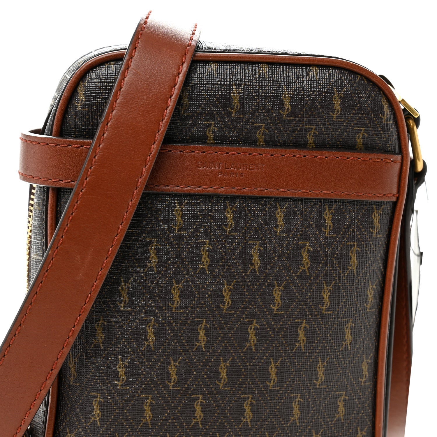 Canvas Smooth Calfskin Le Monogramme Crossbody Pouch Chestnut