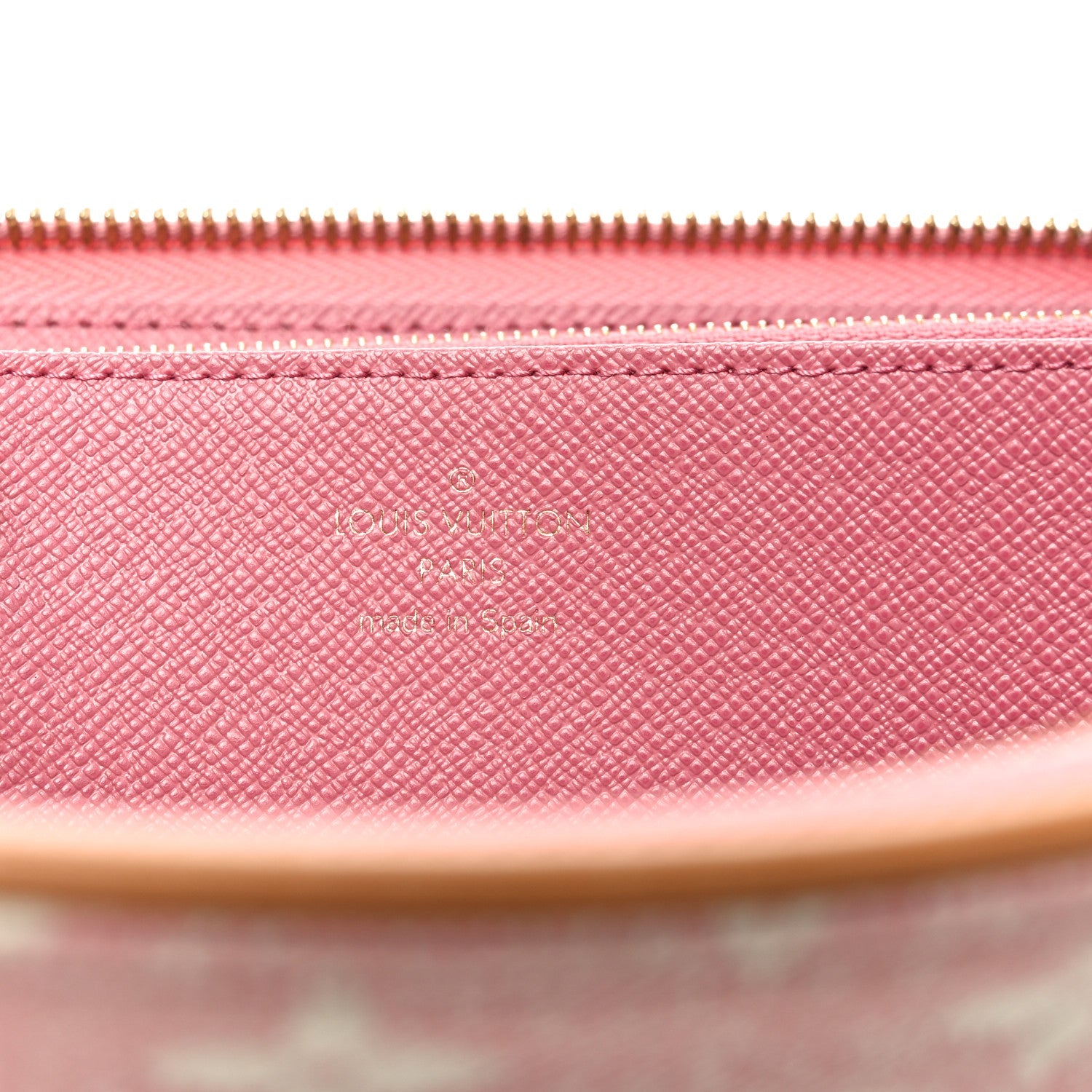 Denim Monogram Jacquard Zippy Wallet Pink