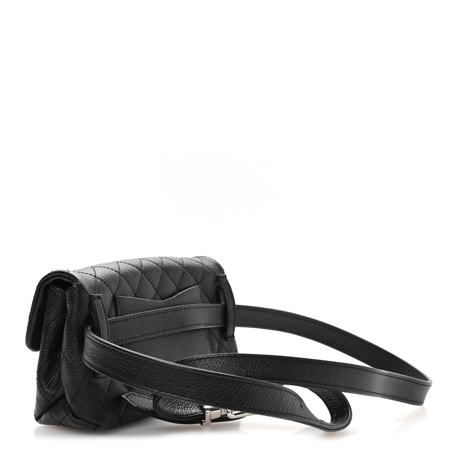 Grained Calfskin Quilted 2.55 Reissue Flap Belt Bag Clutch Black