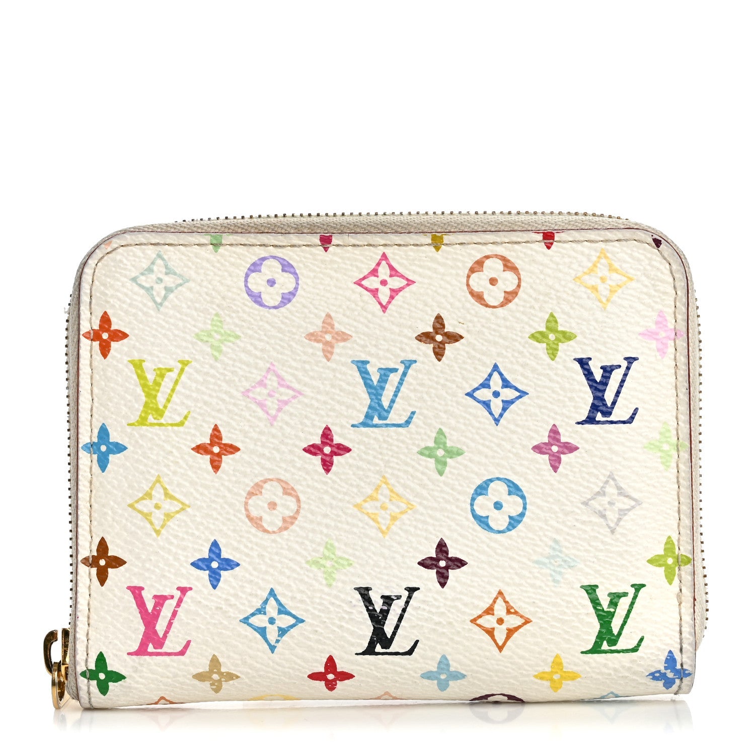 Monogram Multicolor Zippy Coin Purse Wallet White Litchi