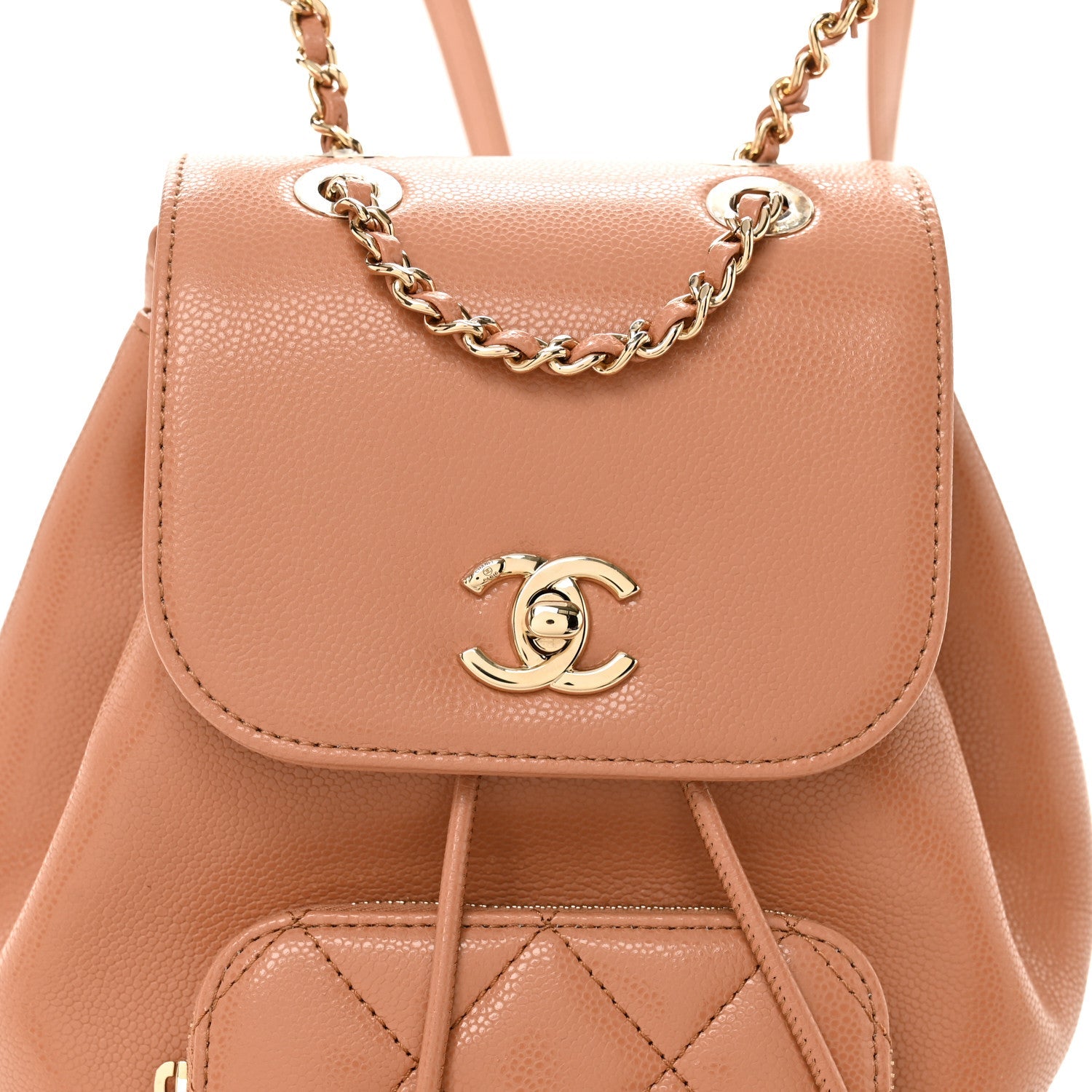 Caviar Quilted Mini Business Affinity Backpack Brown