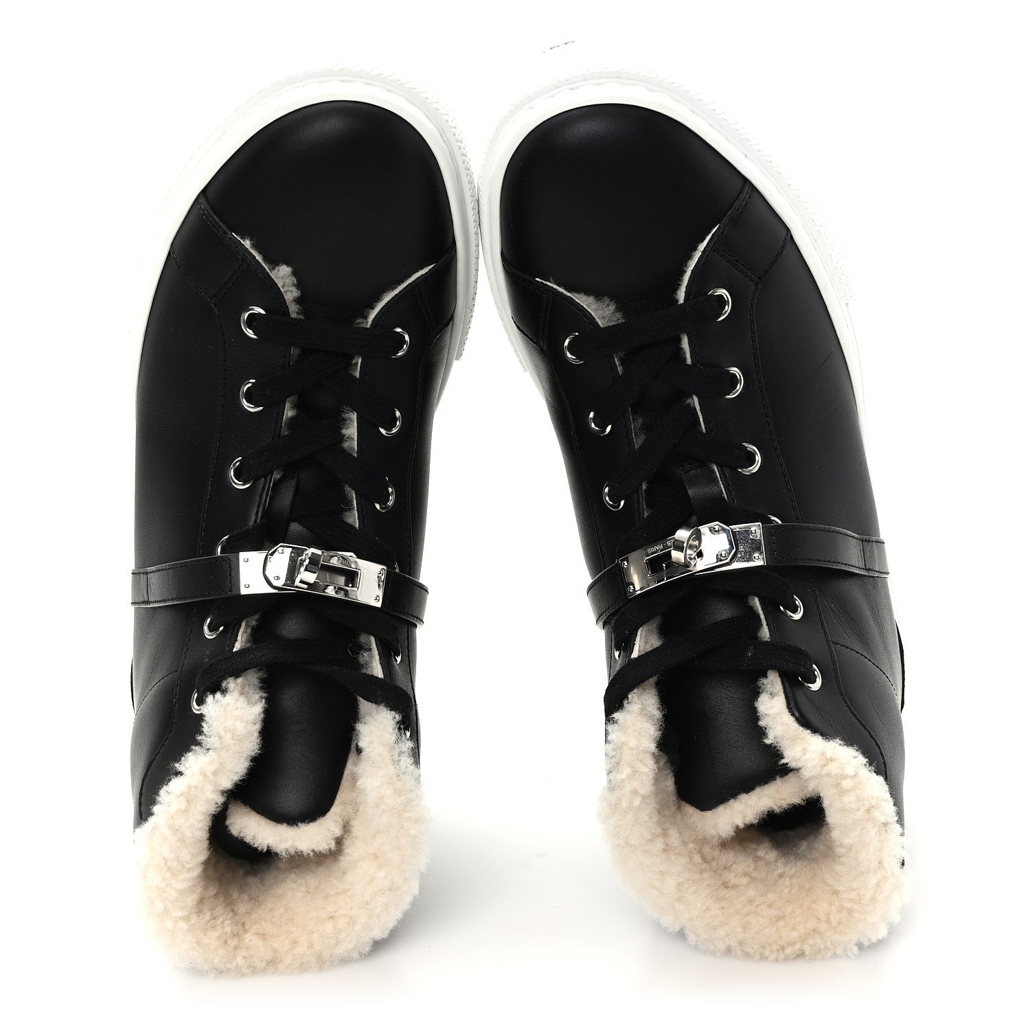 Calfskin Woolskin Daydream Sneakers 39 Black Ecru