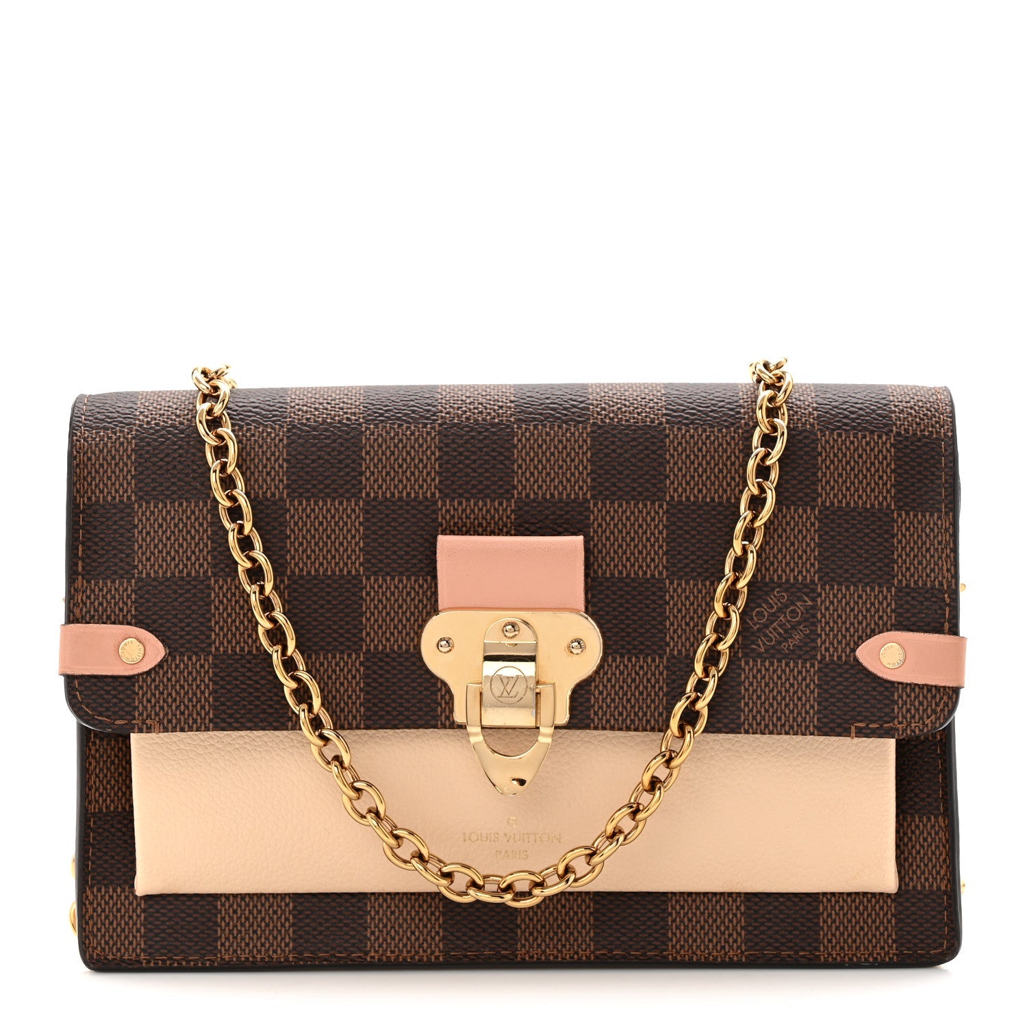 Damier Ebene Vavin Chain Wallet Creme