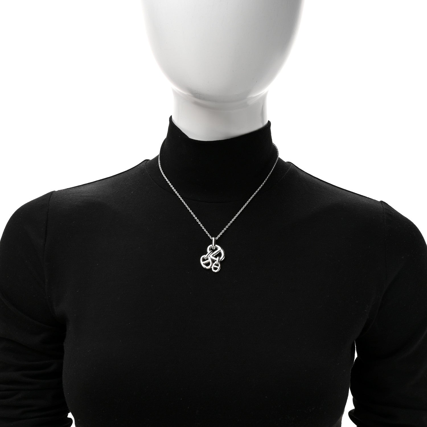 Sterling Silver Amulette Chaine d'Ancre Enchaine Pendant Necklace