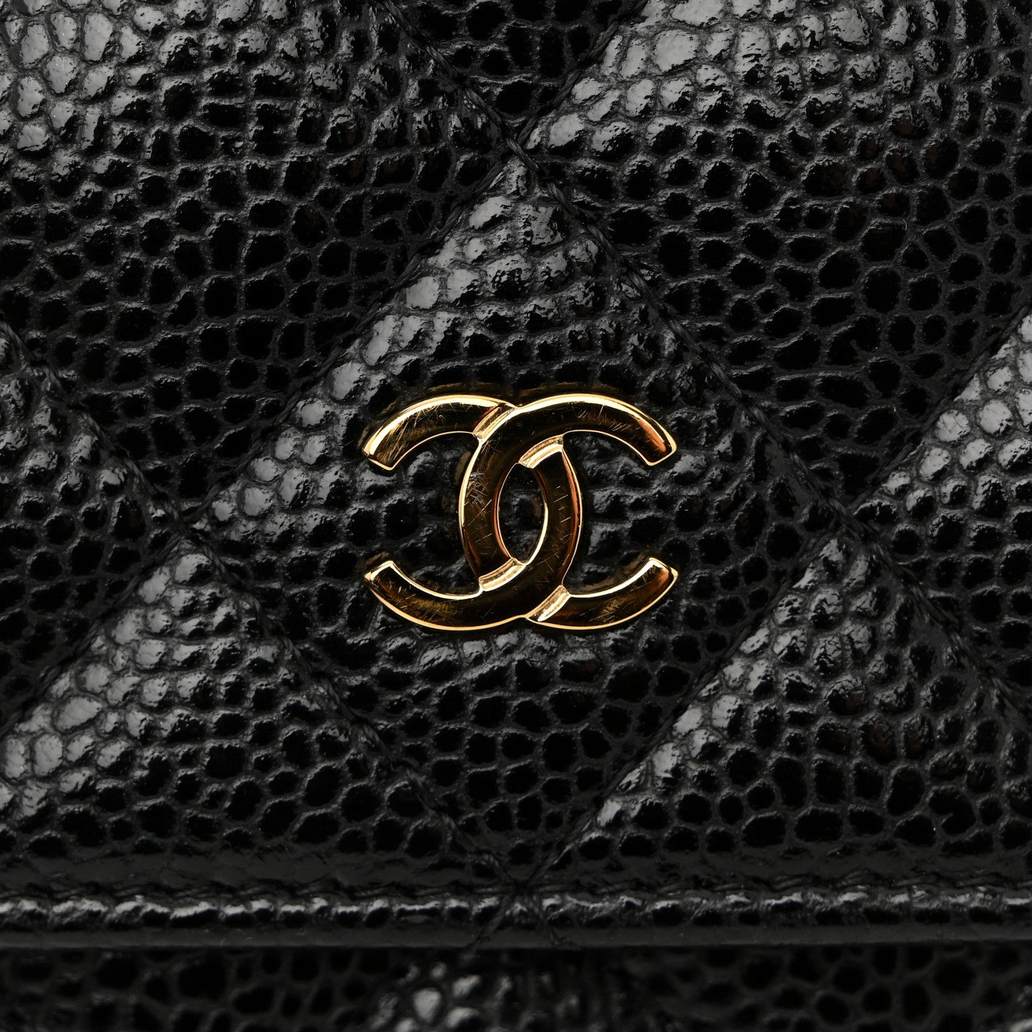 Caviar Quilted Wallet On Chain WOC Black