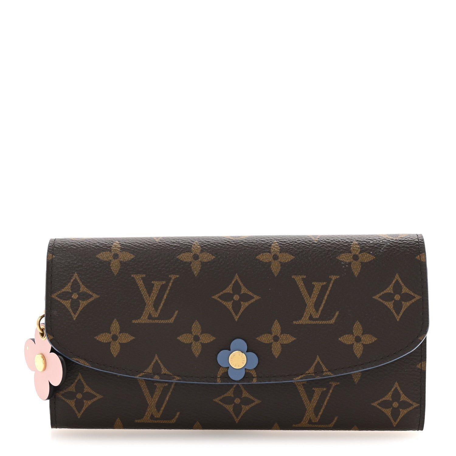 Monogram Bloom Flower Emilie Wallet Blue Jean