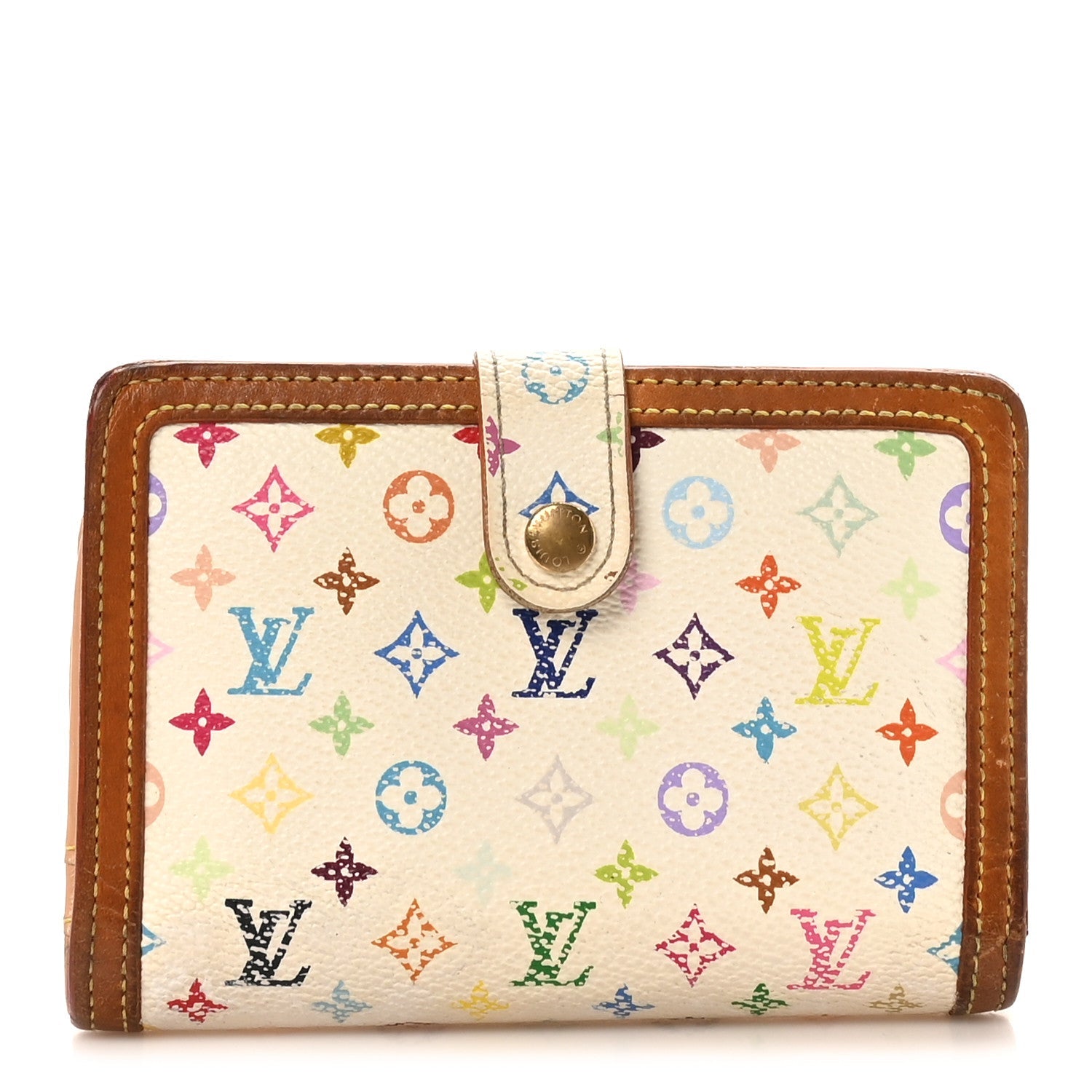 Monogram Multicolor French Purse Wallet White
