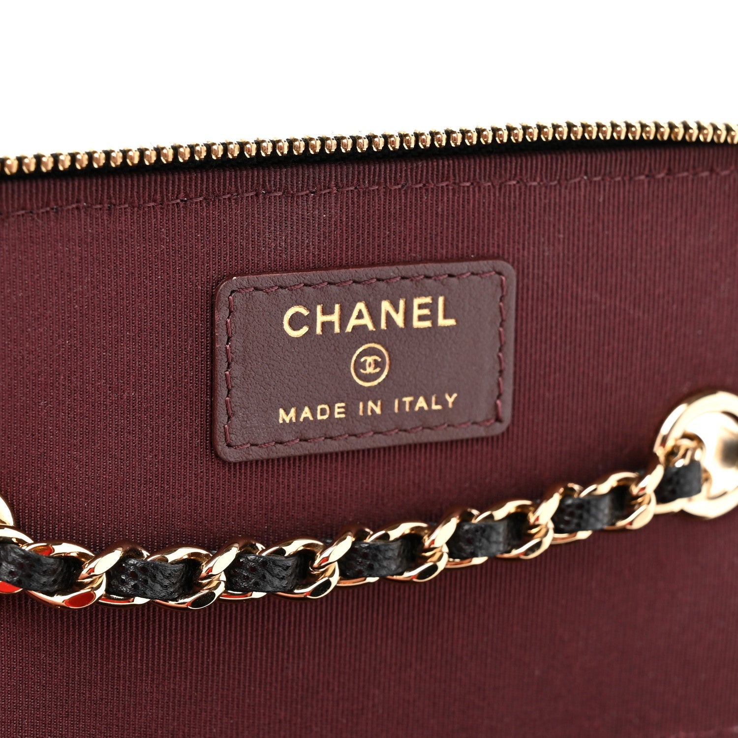 Caviar Quilted Small Vanity Case With Chain Black
