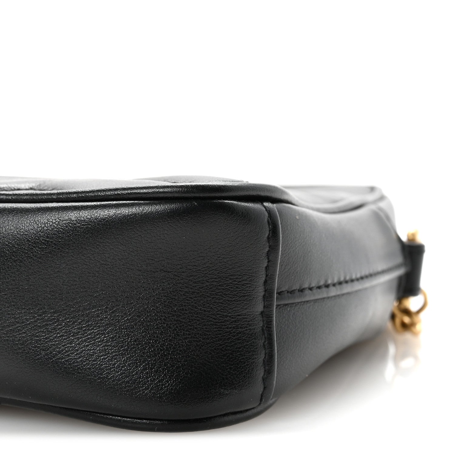 Calfskin Matelasse Mini GG Marmont Crossbody Bag Black