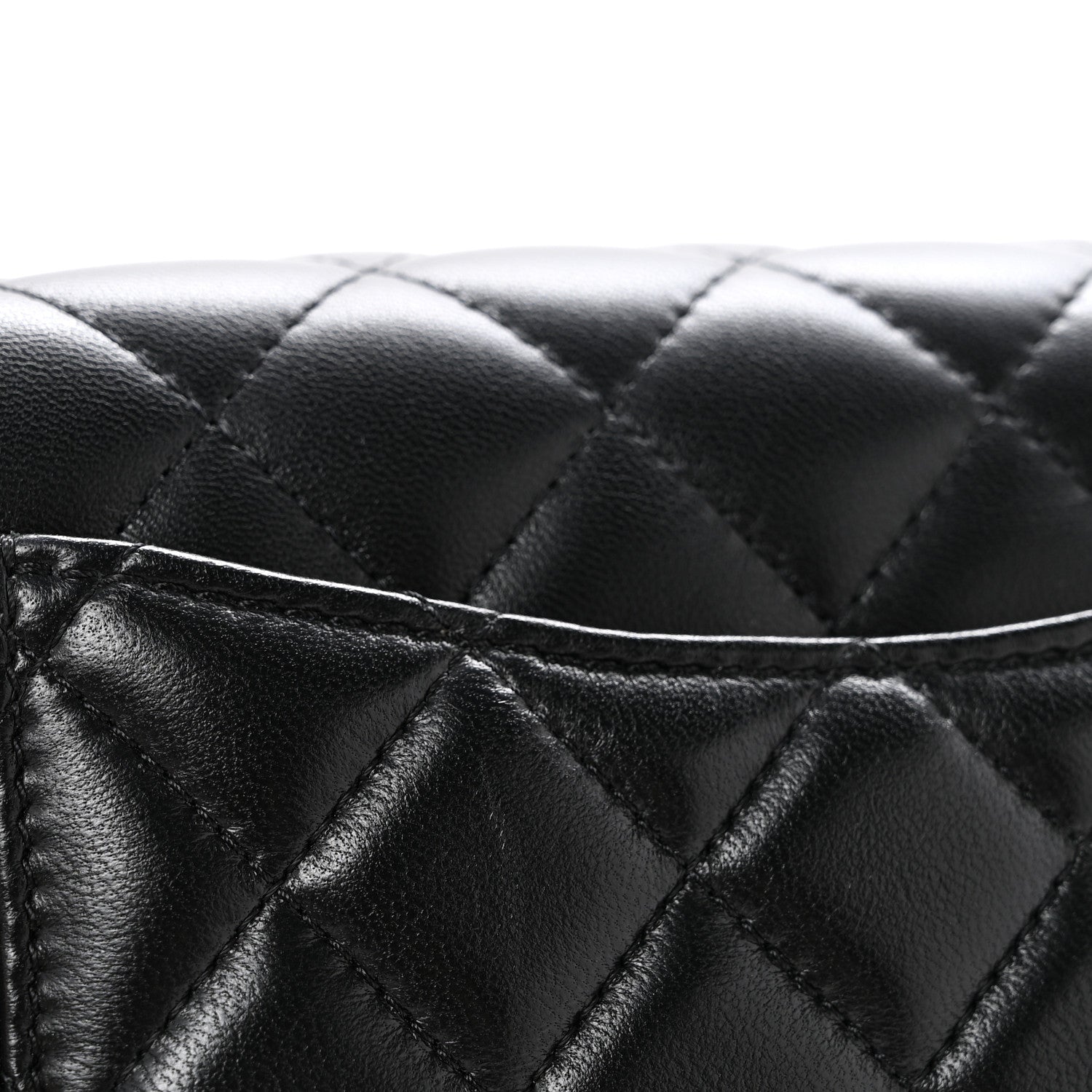 Lambskin Quilted Mini Rectangular Flap Black