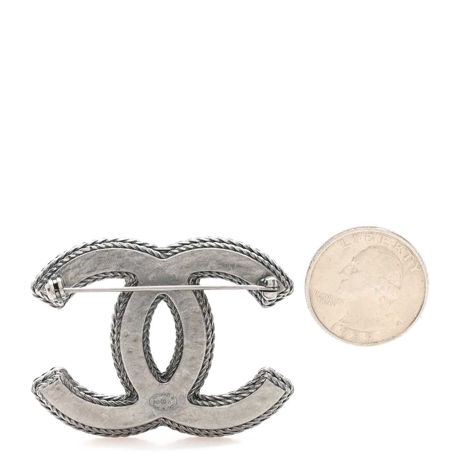 Tweed CC Brooch Silver Multicolor
