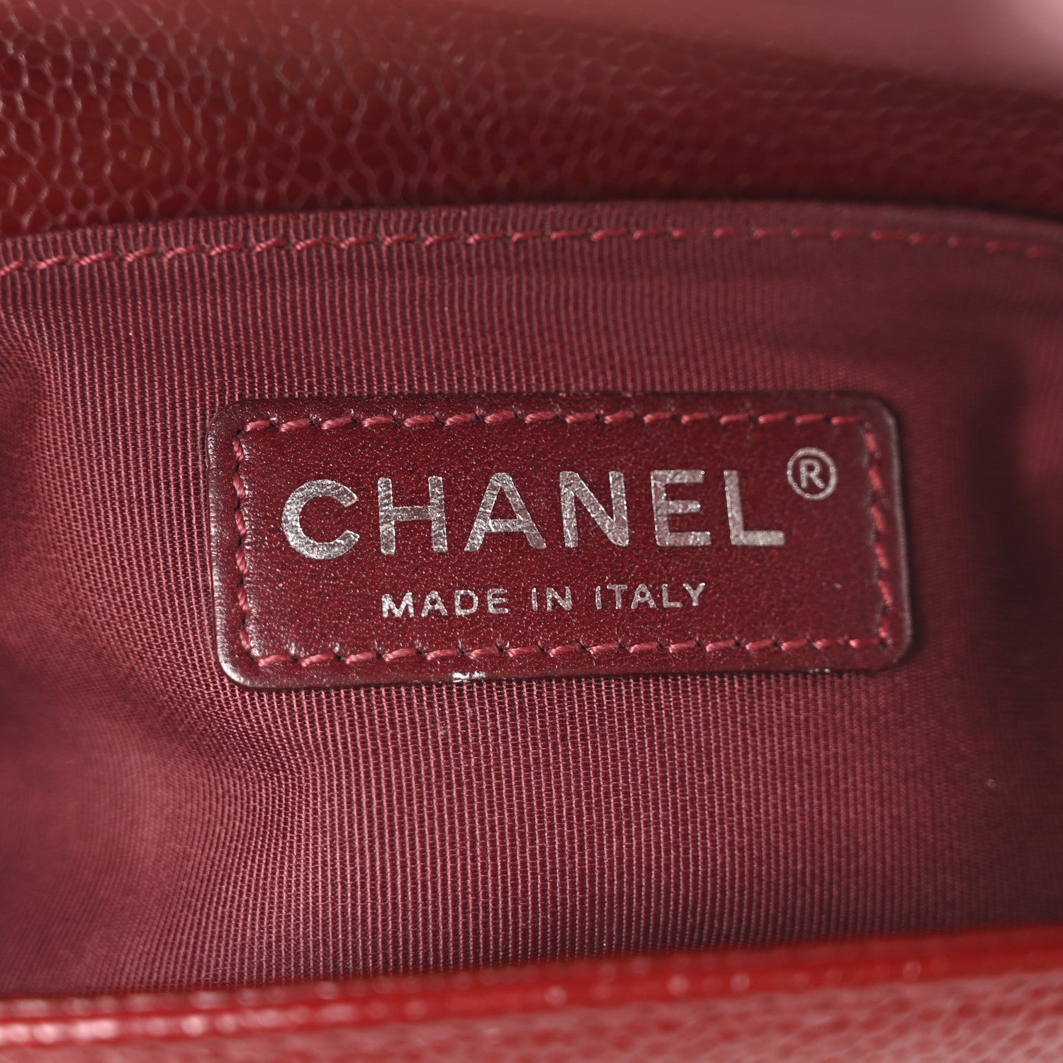 Caviar Quilted Small Boy Flap Dark Red