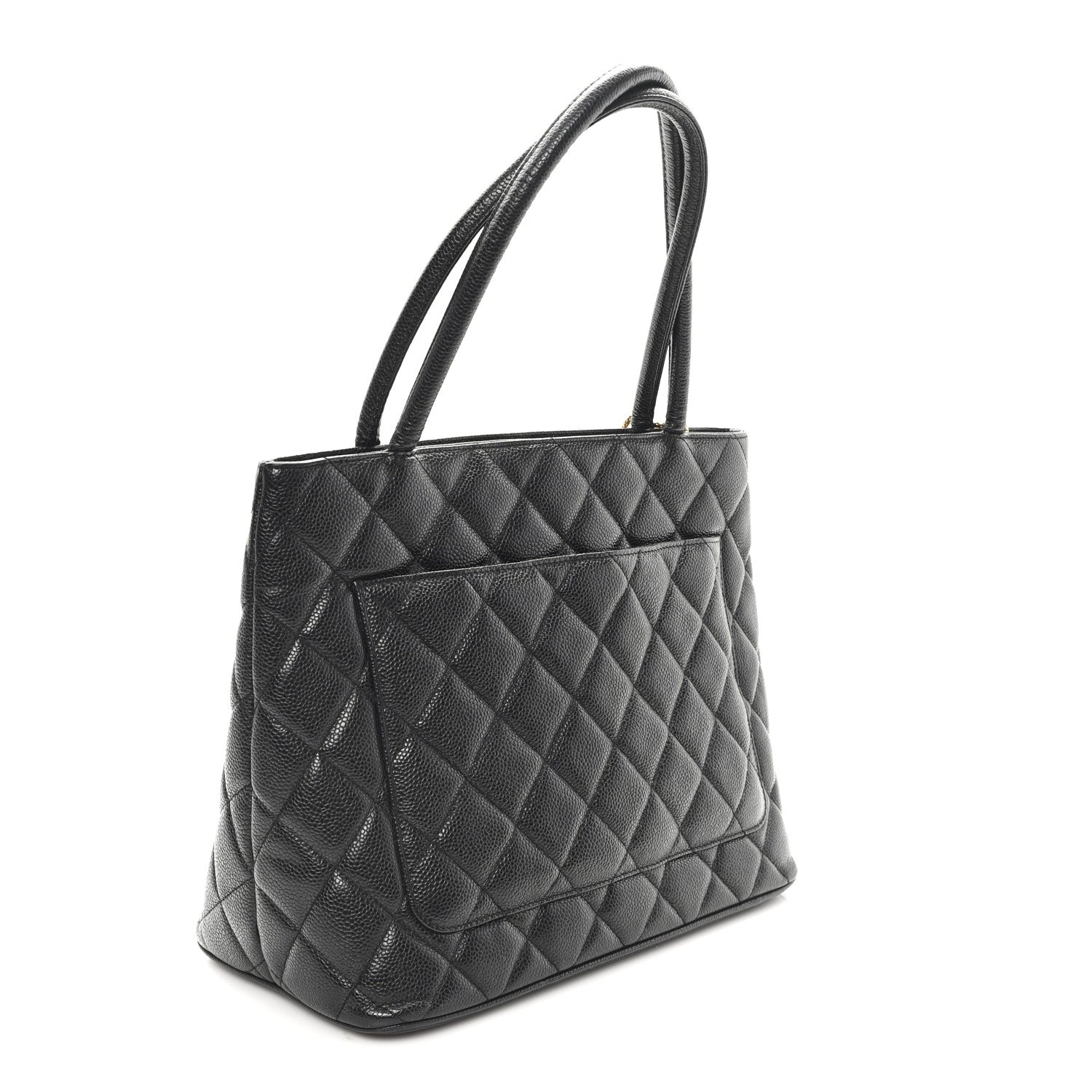 Caviar Quilted Medallion Tote Black