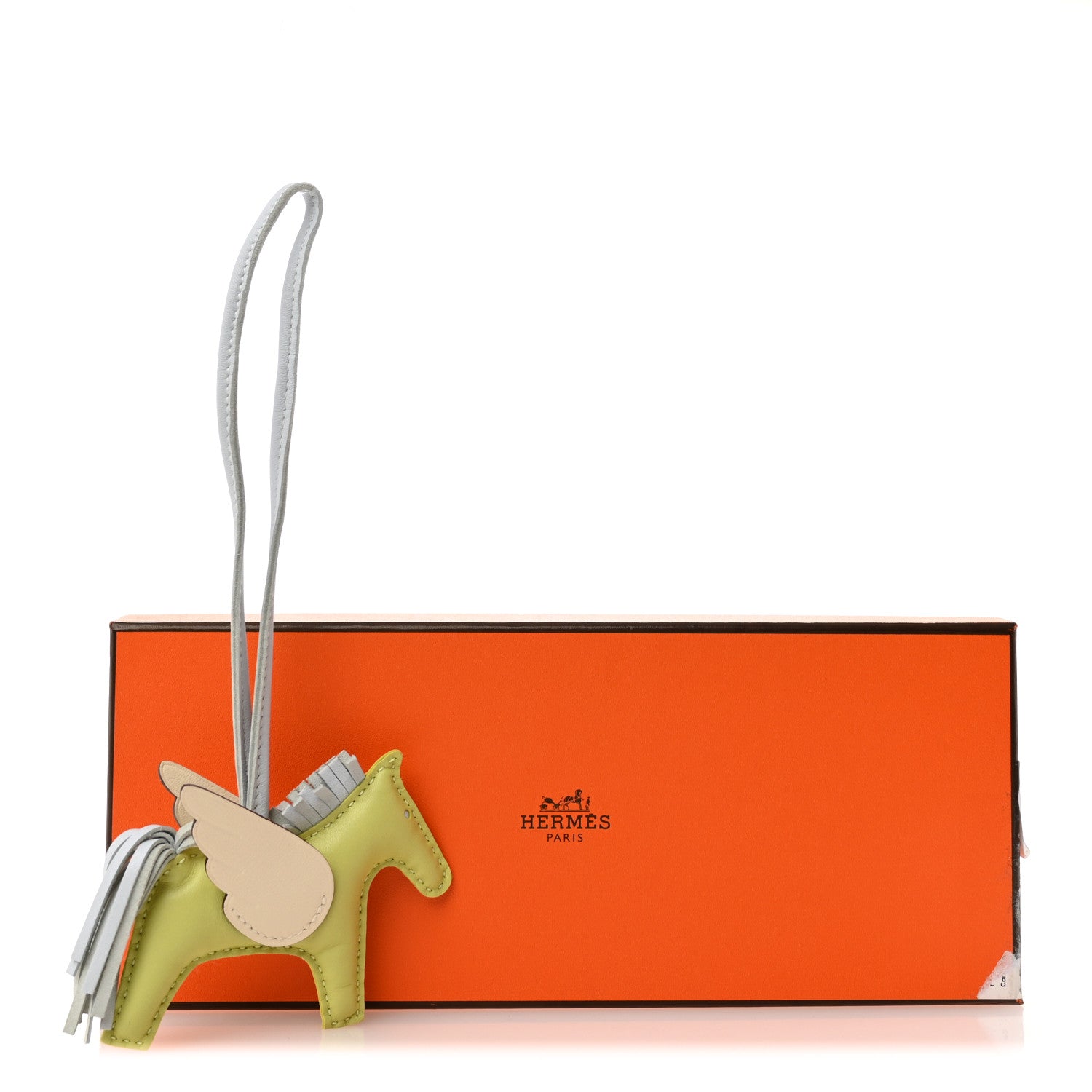 Milo Lambskin Grigri Rodeo Pegase Horse Bag Charm PM Jaune Bourgeon Bleu Brume Nata