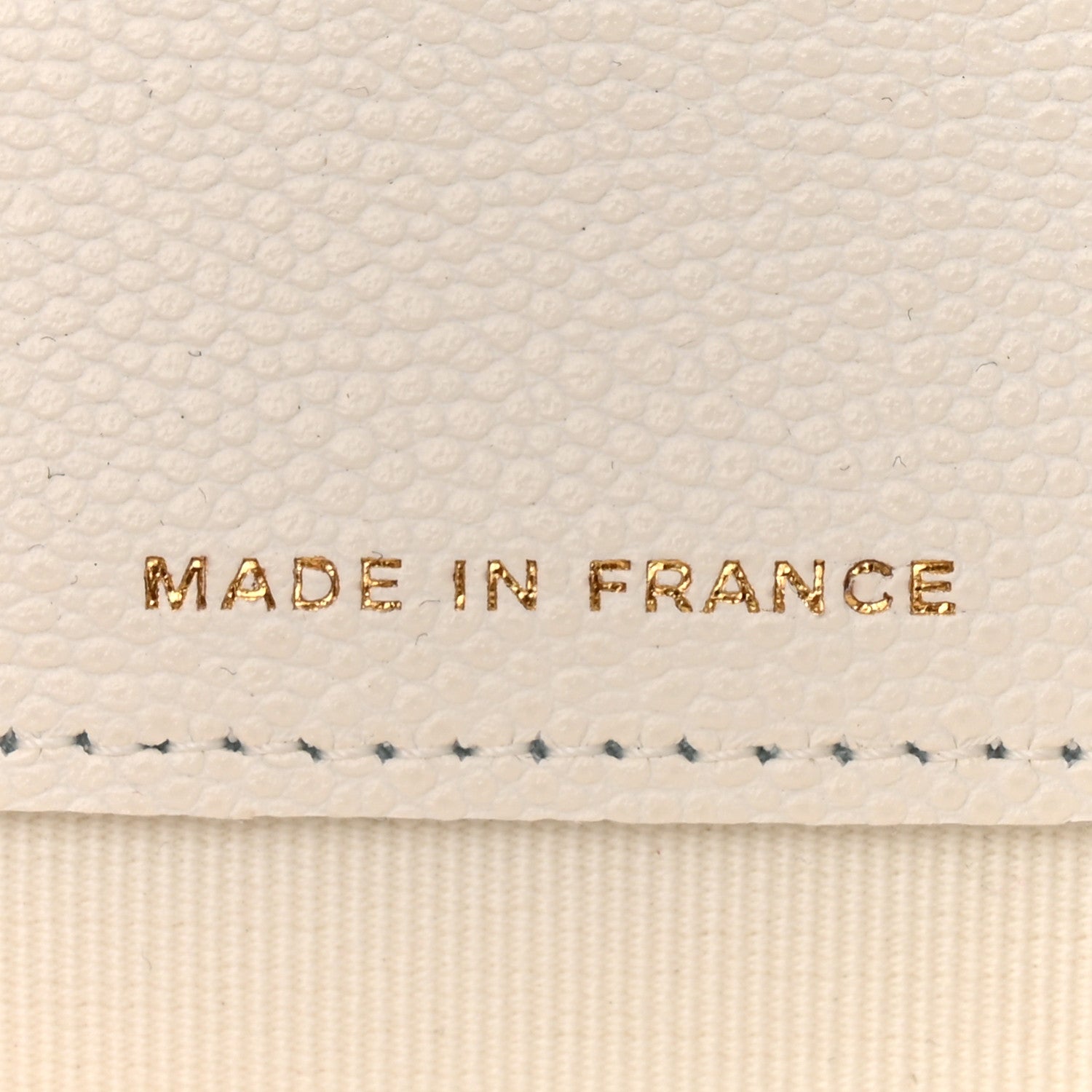 Caviar Quilted Flap Card Holder Wallet White