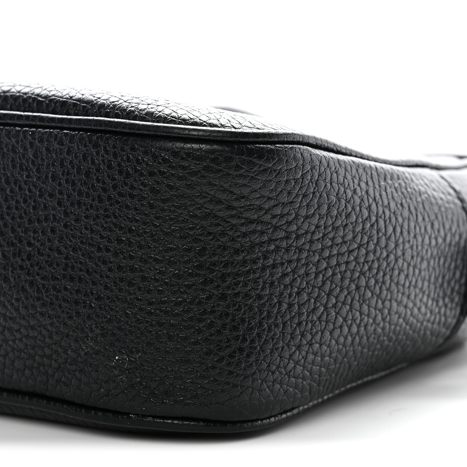 Pebbled Calfskin Small Soho Disco Bag Black