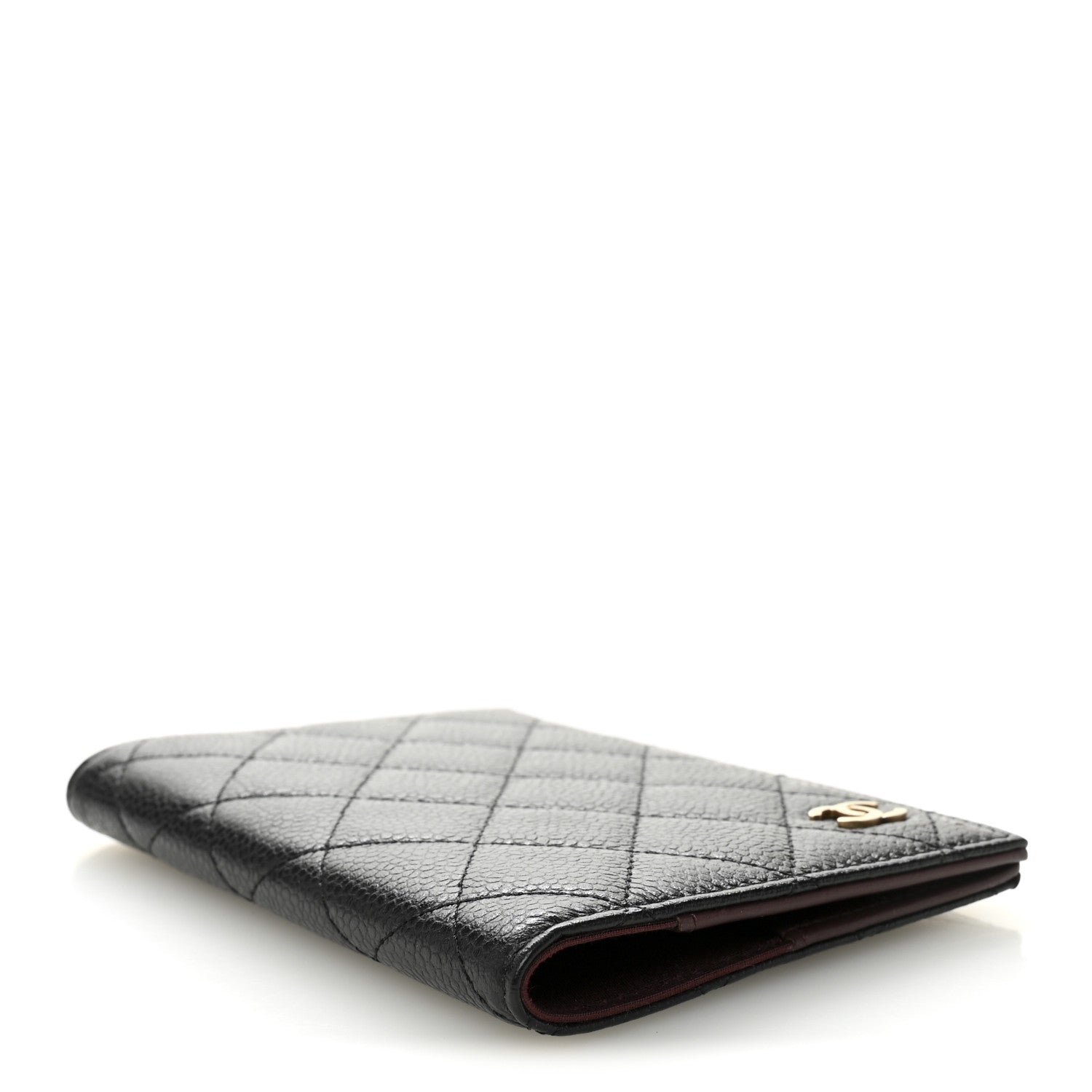 Caviar Quilted Passport Holder Black