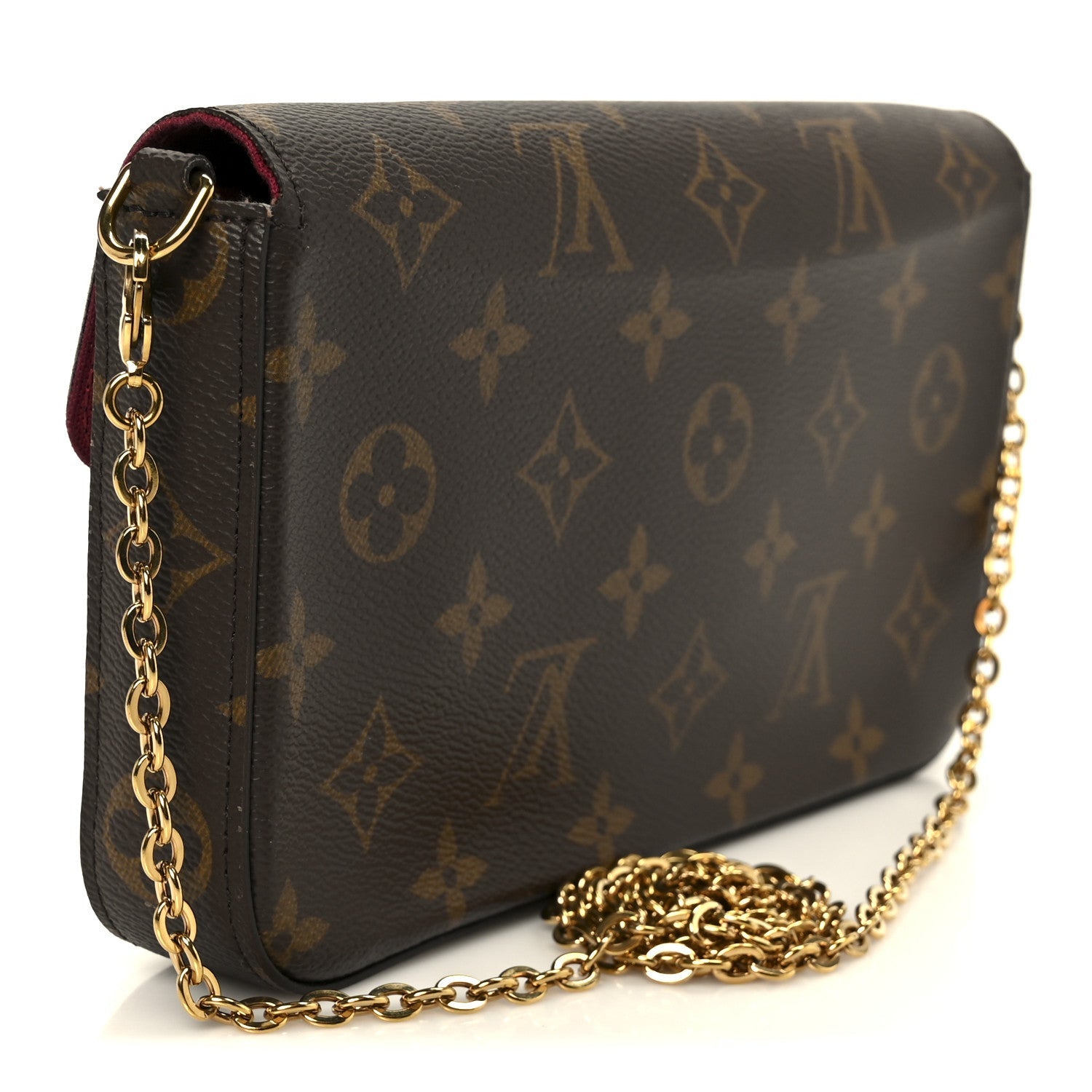 Monogram Pochette Felicie Chain Wallet Fuchsia