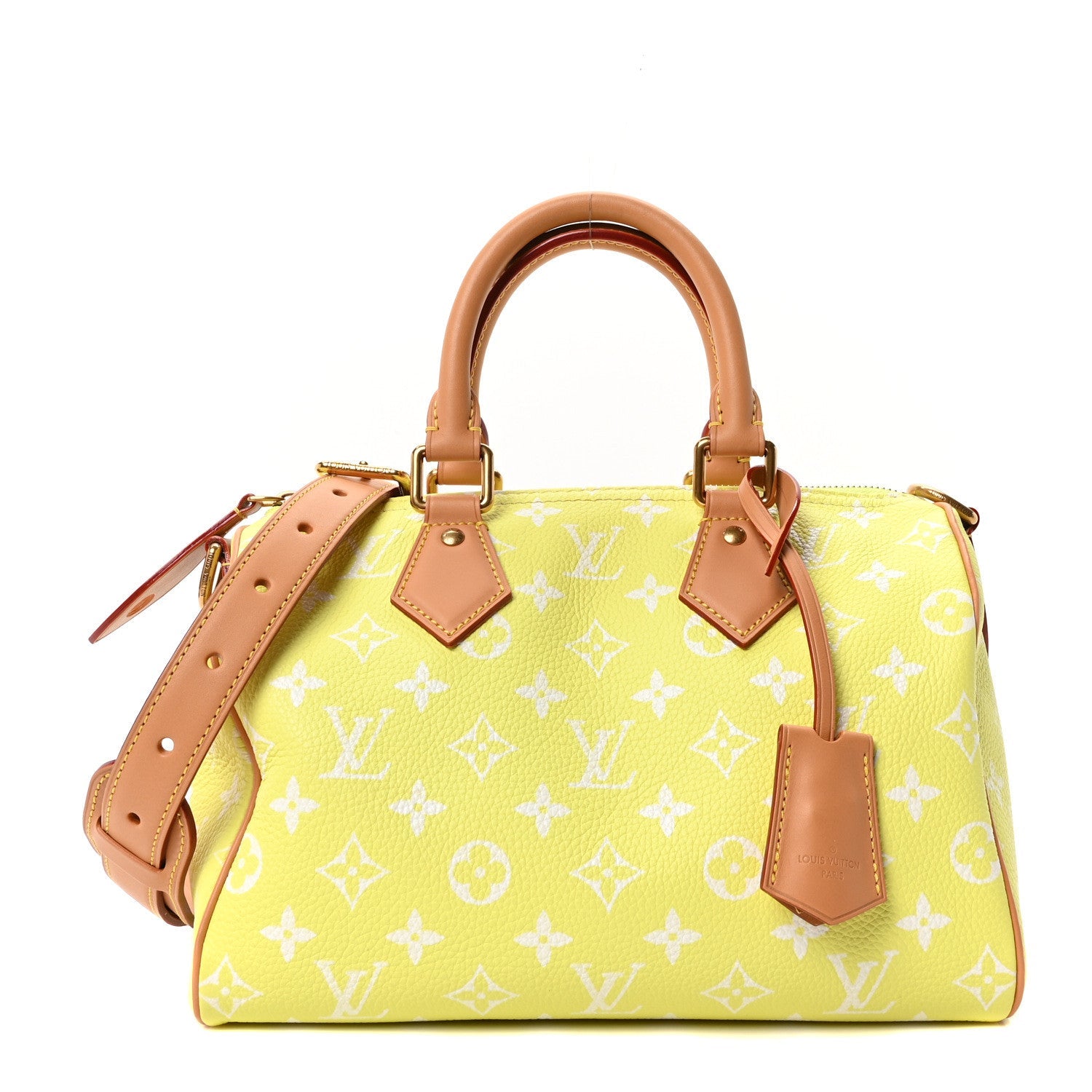 Calfskin Monogram Speedy P9 Bandouliere 25 Lemonade Yellow