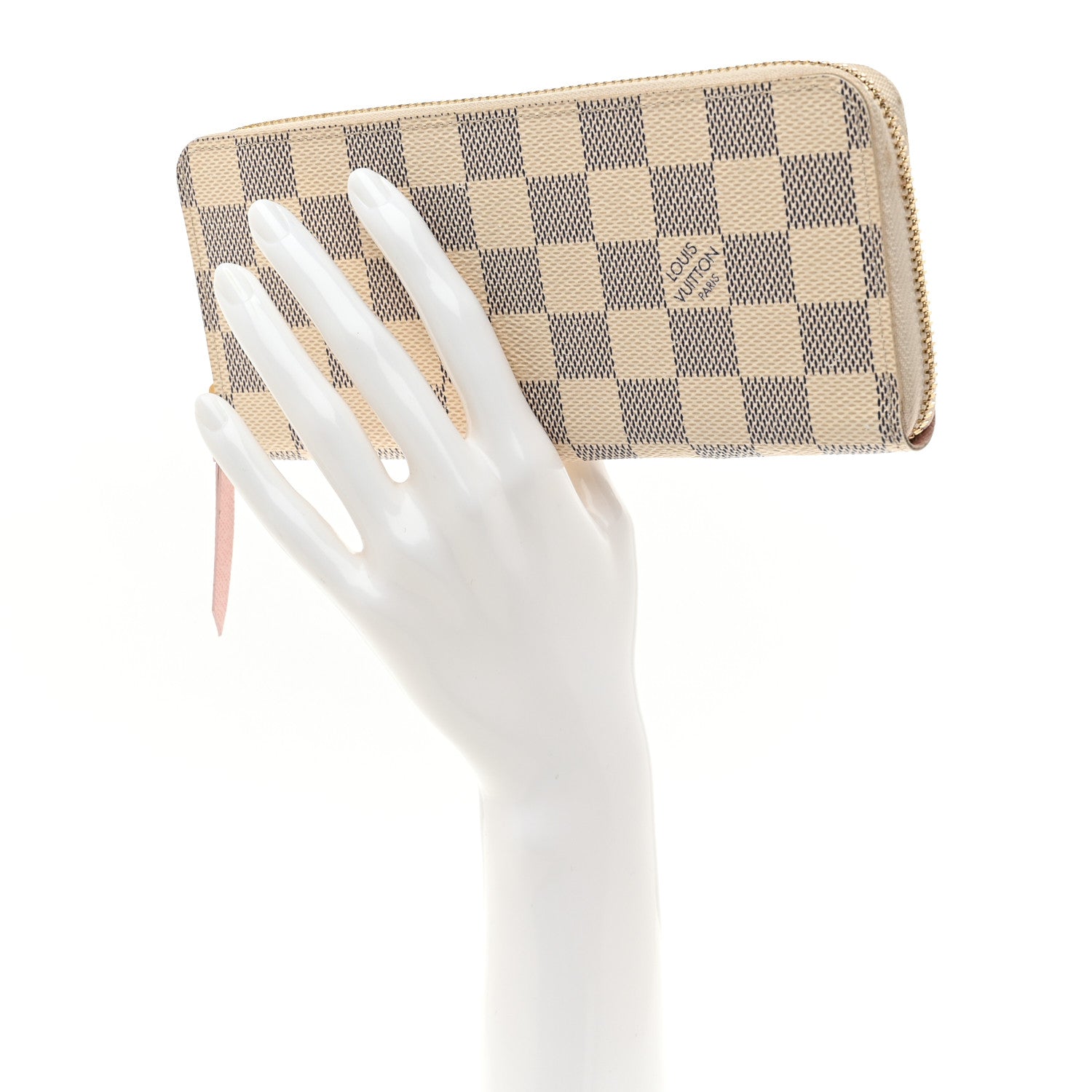 Damier Azur Clemence Wallet Rose Ballerine