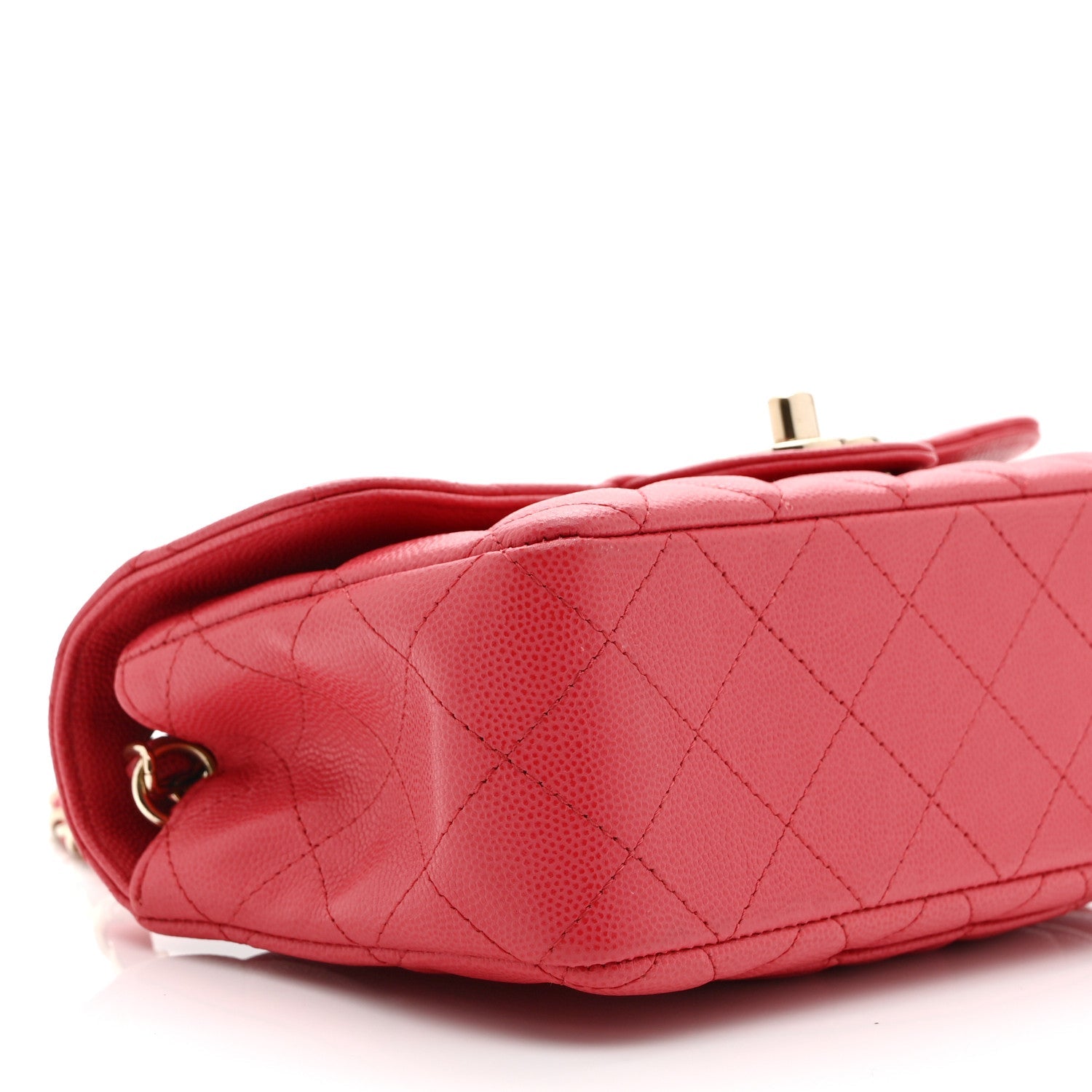 Caviar Quilted Mini Rectangular Flap Dark Pink