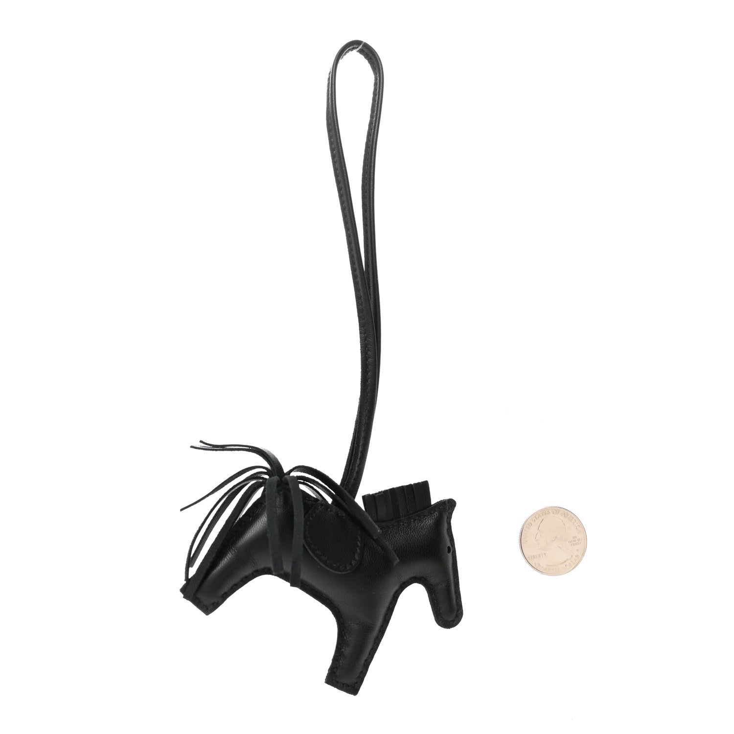 Milo Lambskin Grigri Rodeo Horse Bag Charm PM So Black