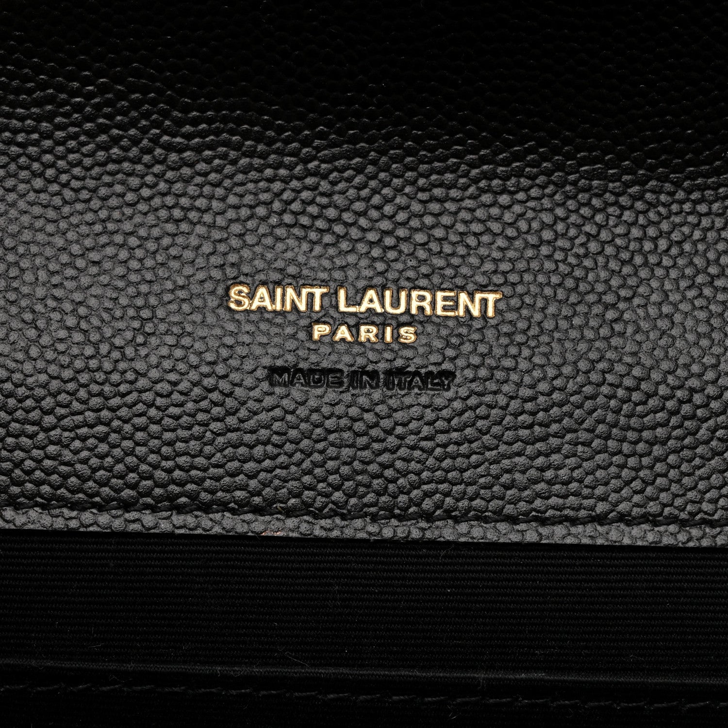 Grain De Poudre Matelasse Chevron Monogram Envelope Clutch Black