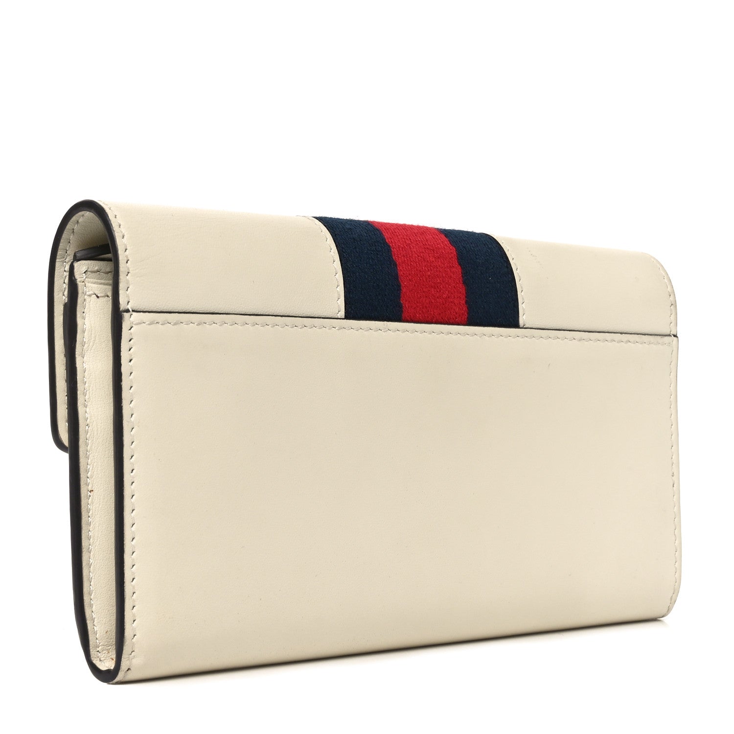 Calfskin Sylvie Continental Wallet White