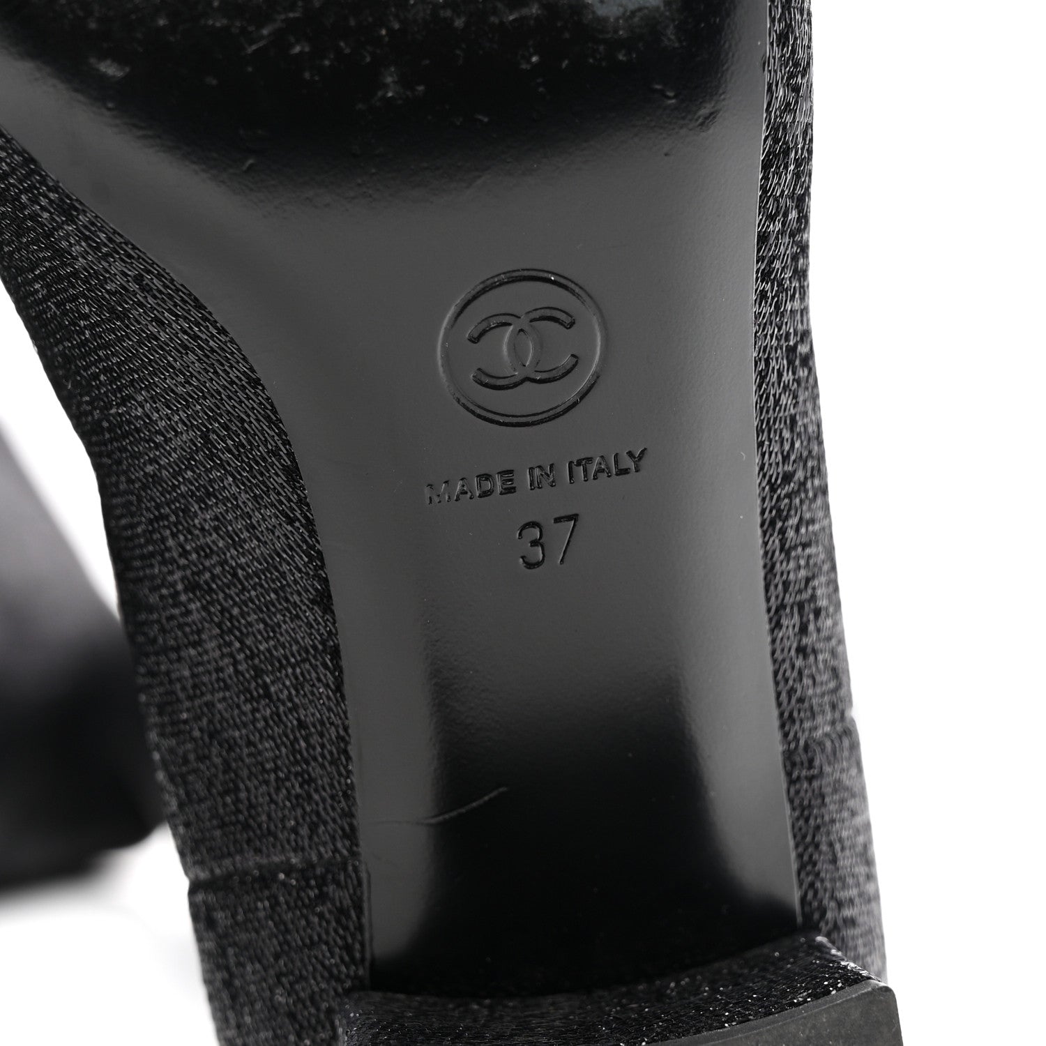 Glitter High Boots 37 Black