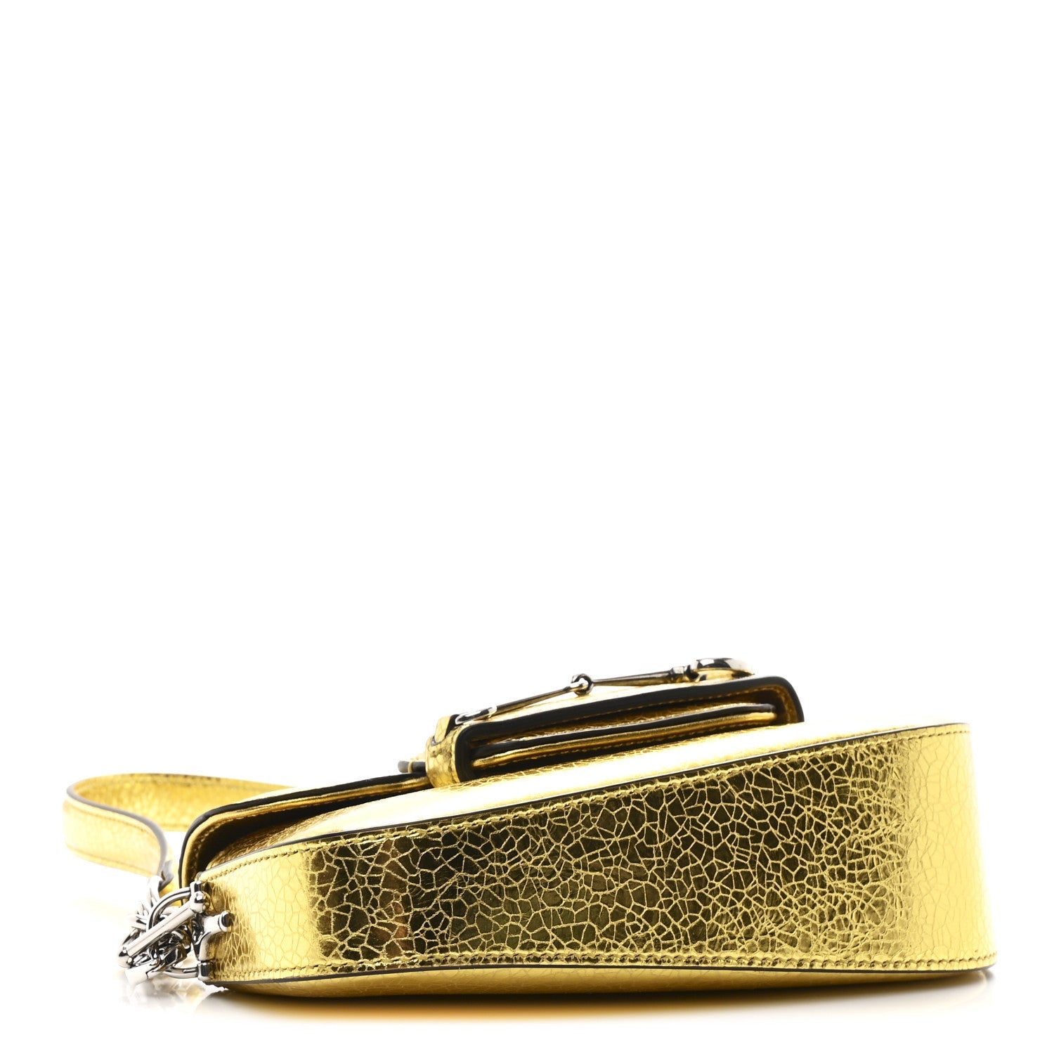 Metallic Calfskin Mini Horsebit 1955 Asymmetric Shoulder Bag Gold