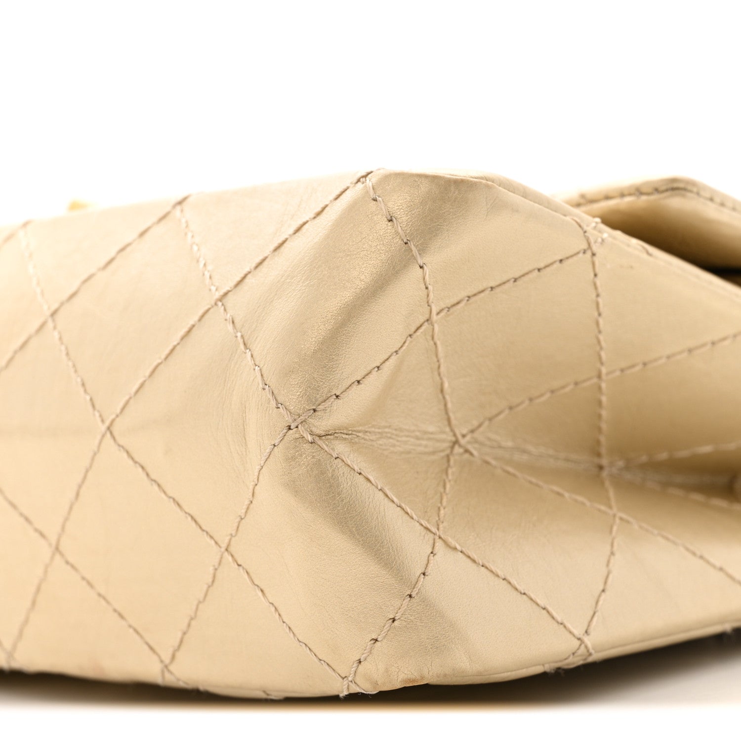 Metallic Aged Calfskin Quilted 2.55 Reissue 226 Flap Pale Gold