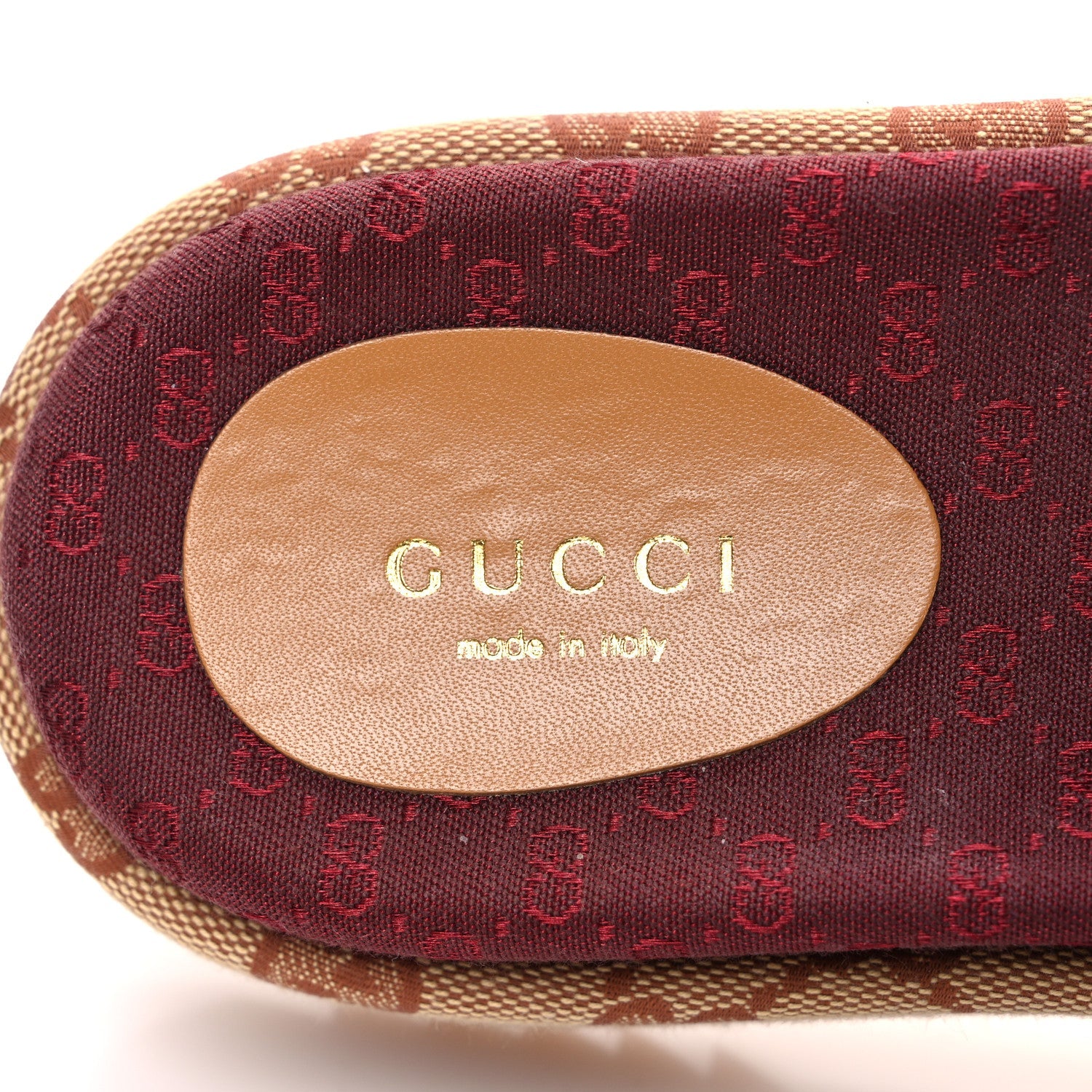 Canvas GG Monogram Angelina Platform Slide Sandals 36.5 Beige Ruggine