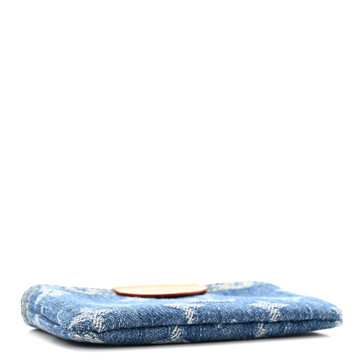 Monogram Denim Key Pouch Denim Blue