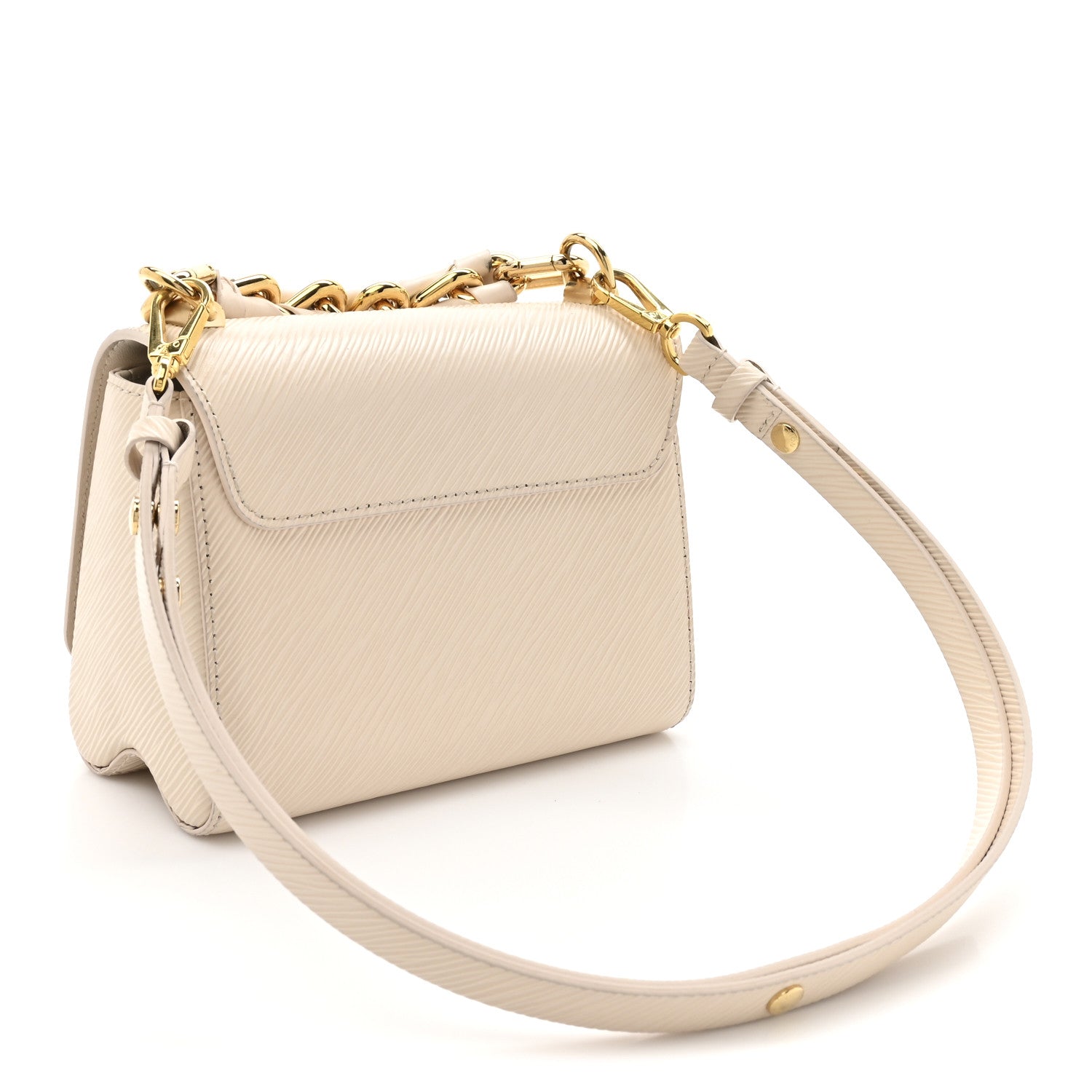 Epi Twist Braided Chain Shoulder Bag PM Quartz White