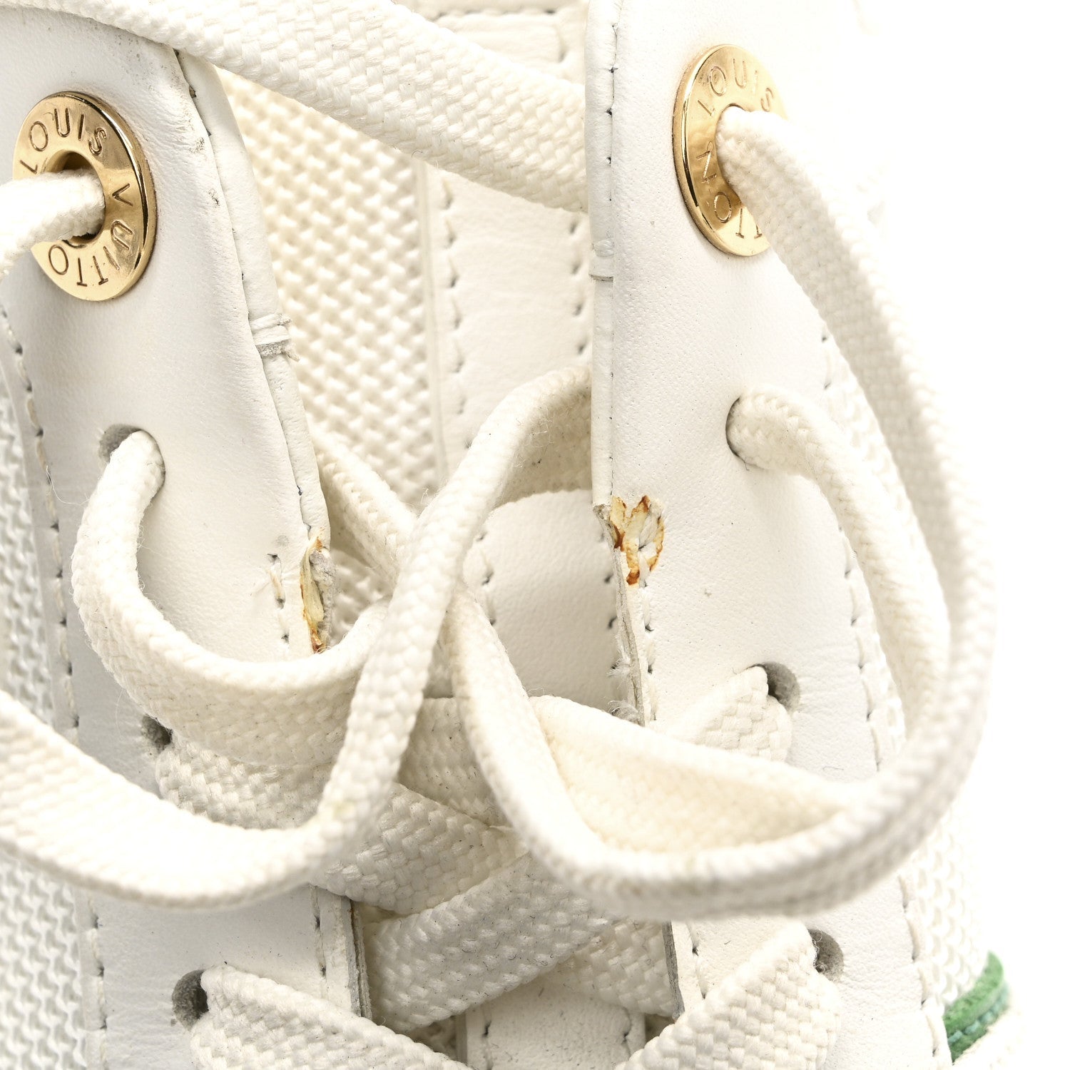 Calfskin Monogram Run Away Sneakers 37 White Green