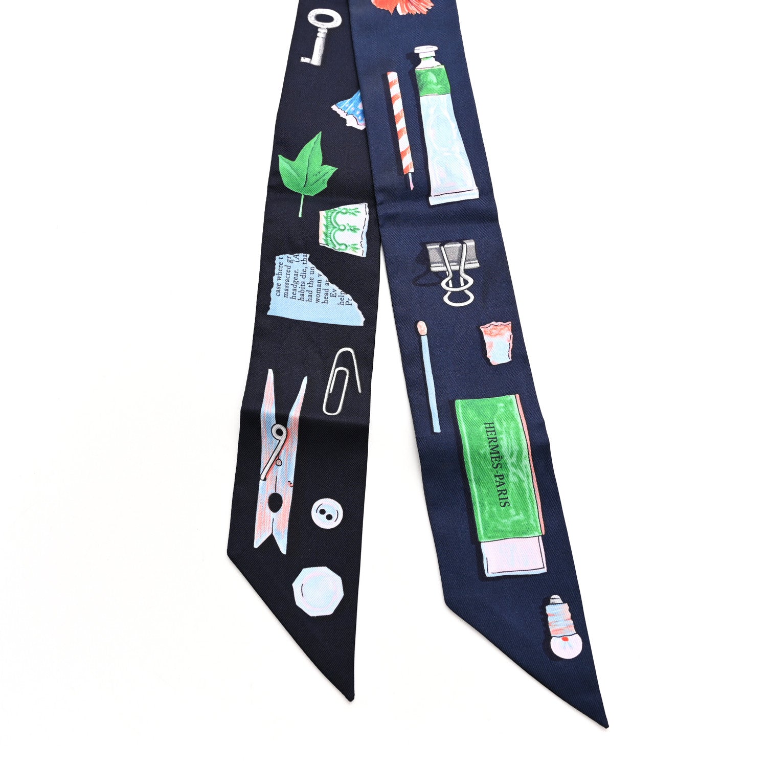 Silk In The Pocket Twilly Marine Vert Vif Rouge